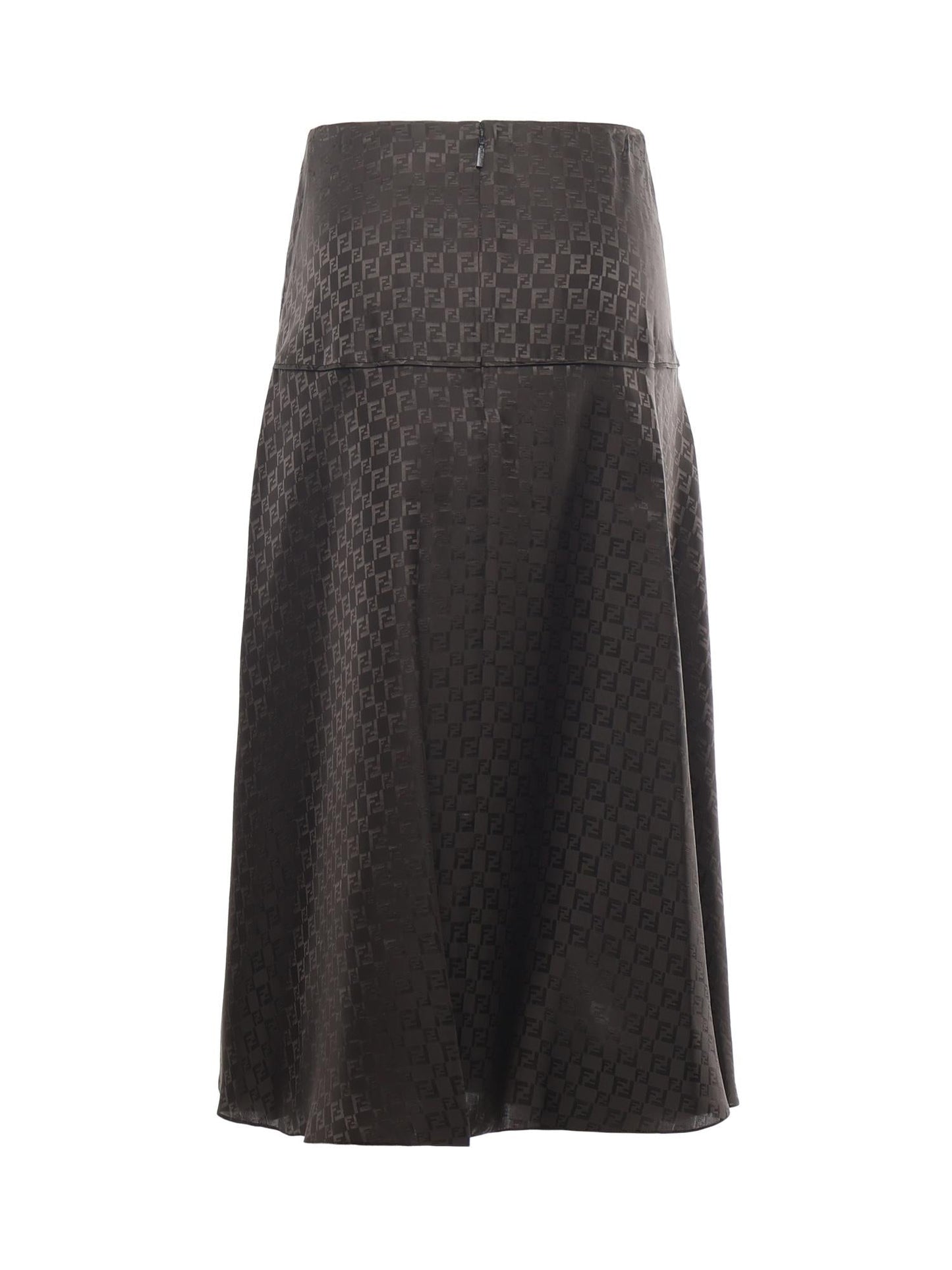 Gonna midi in seta FF jacquard