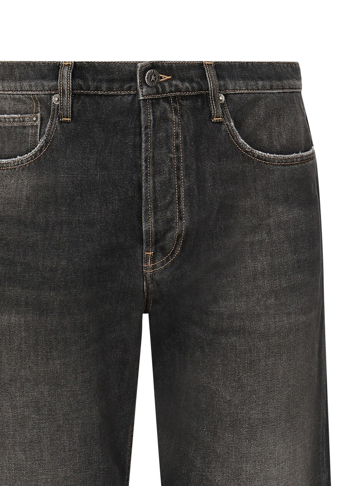 Jeans crop con applicazione posteriore logo