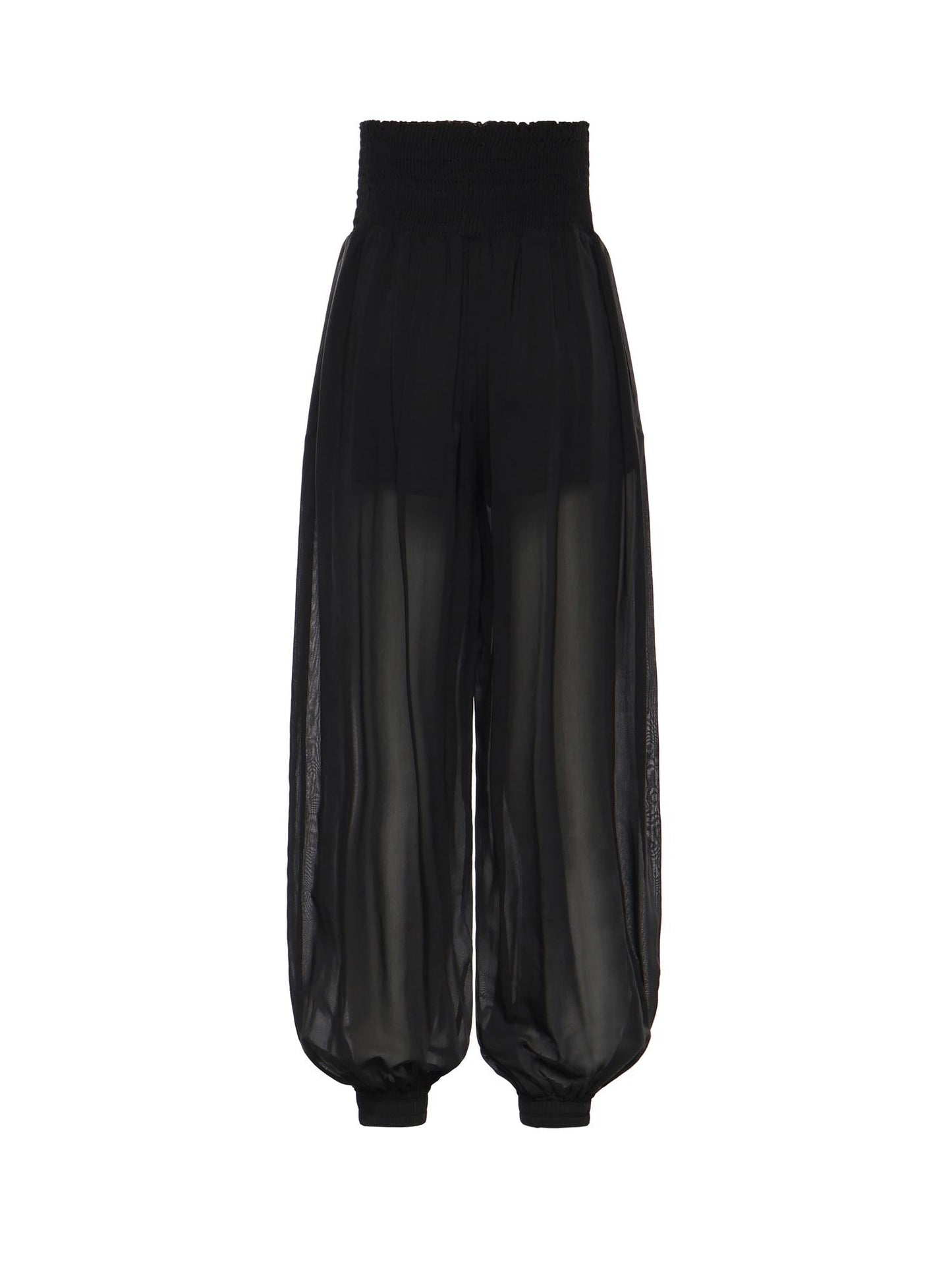 Pantaloni in voile crêpe di misto cotone