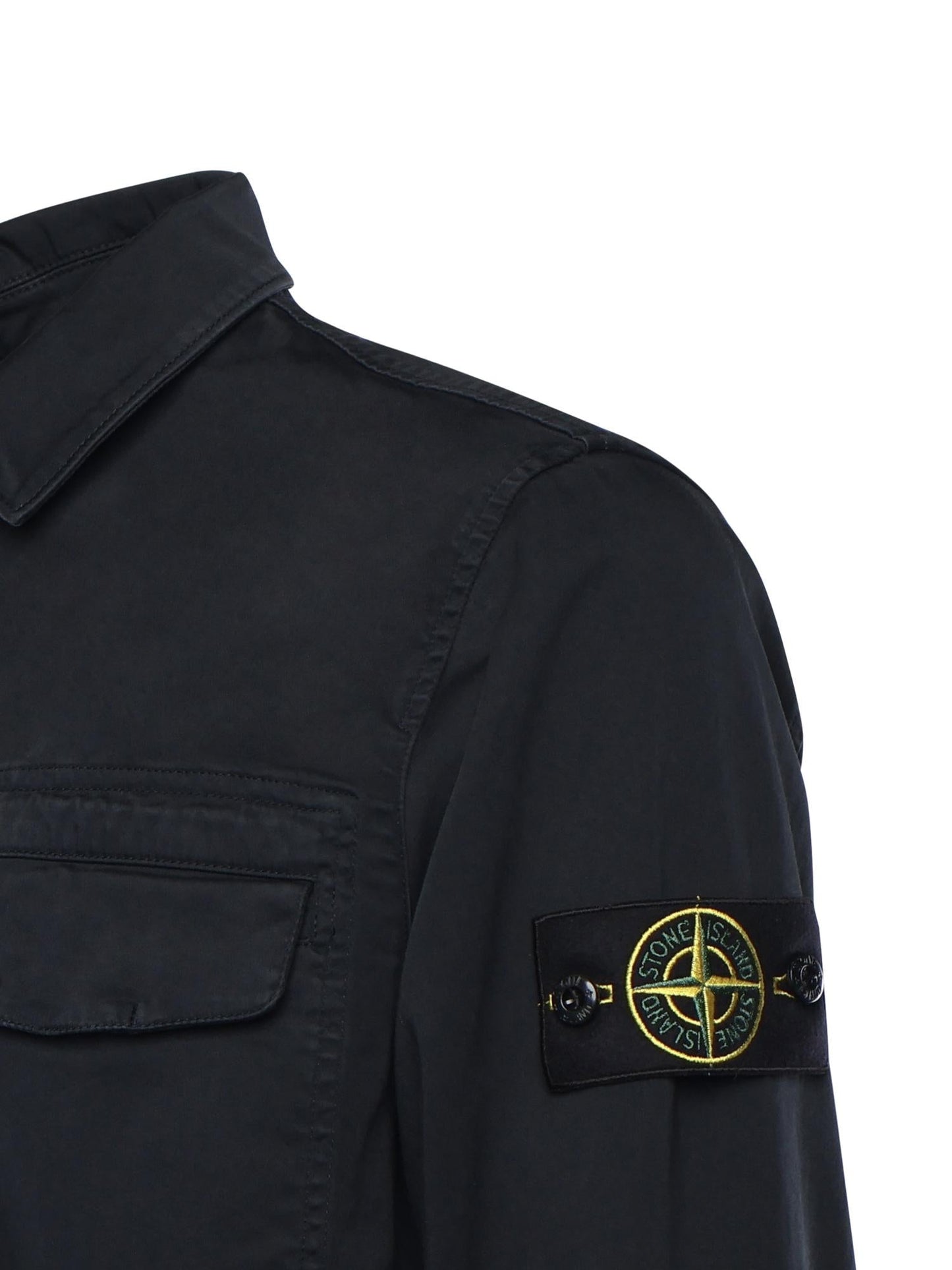 Overshirt in raso di cotone con logo