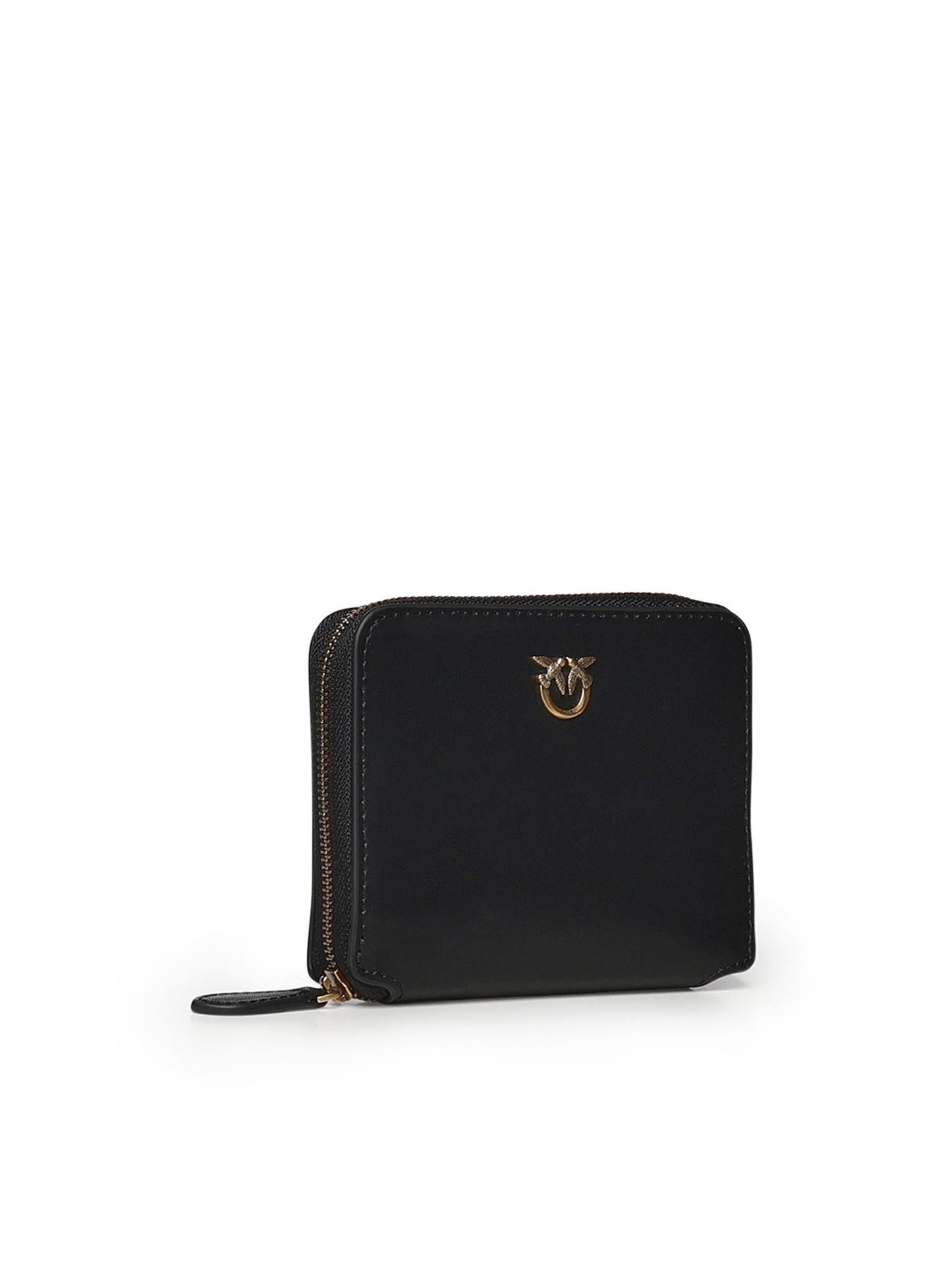 Portafoglio quadrato zip-around in pelle