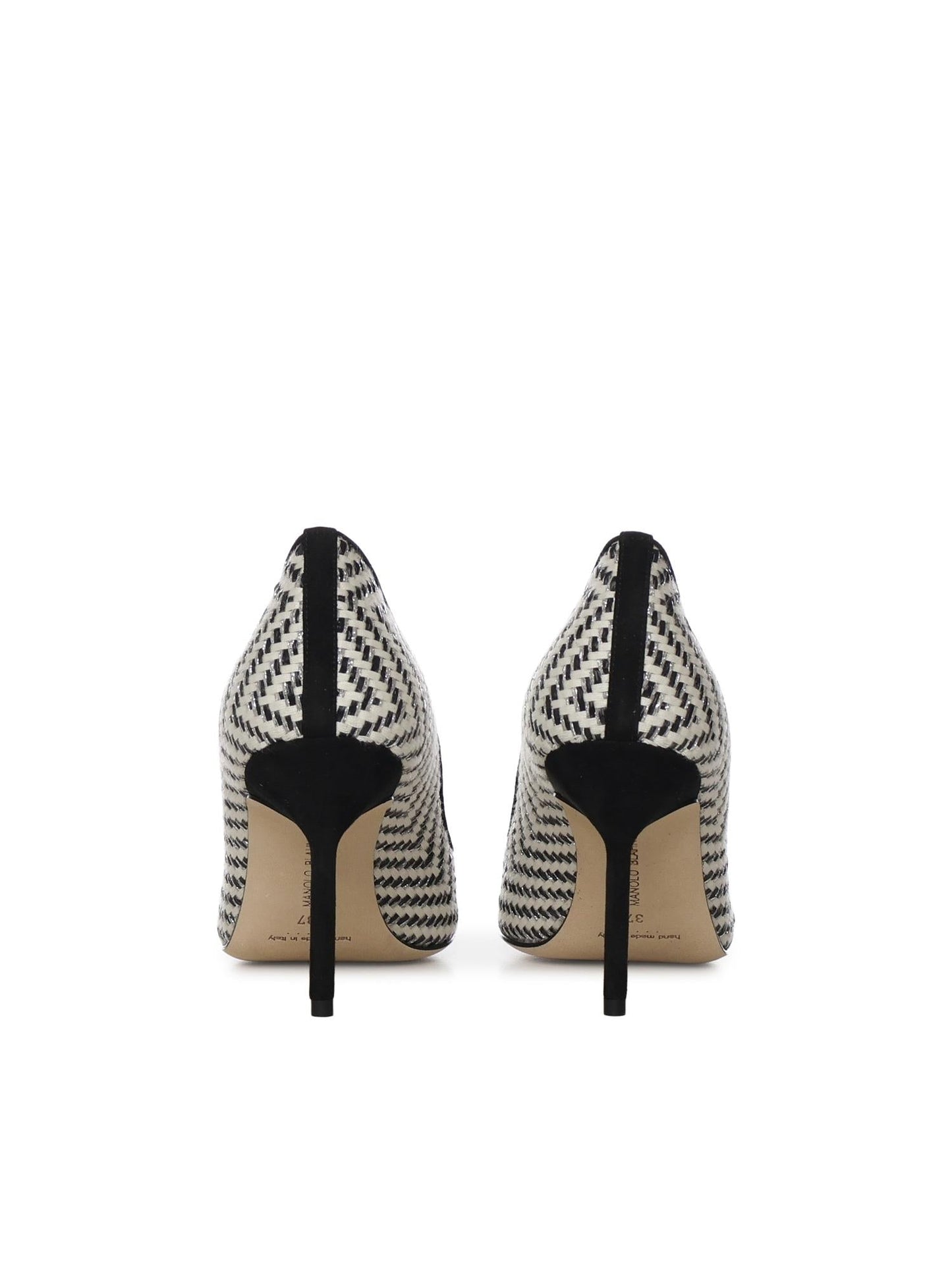 Pumps in rafia e pelle