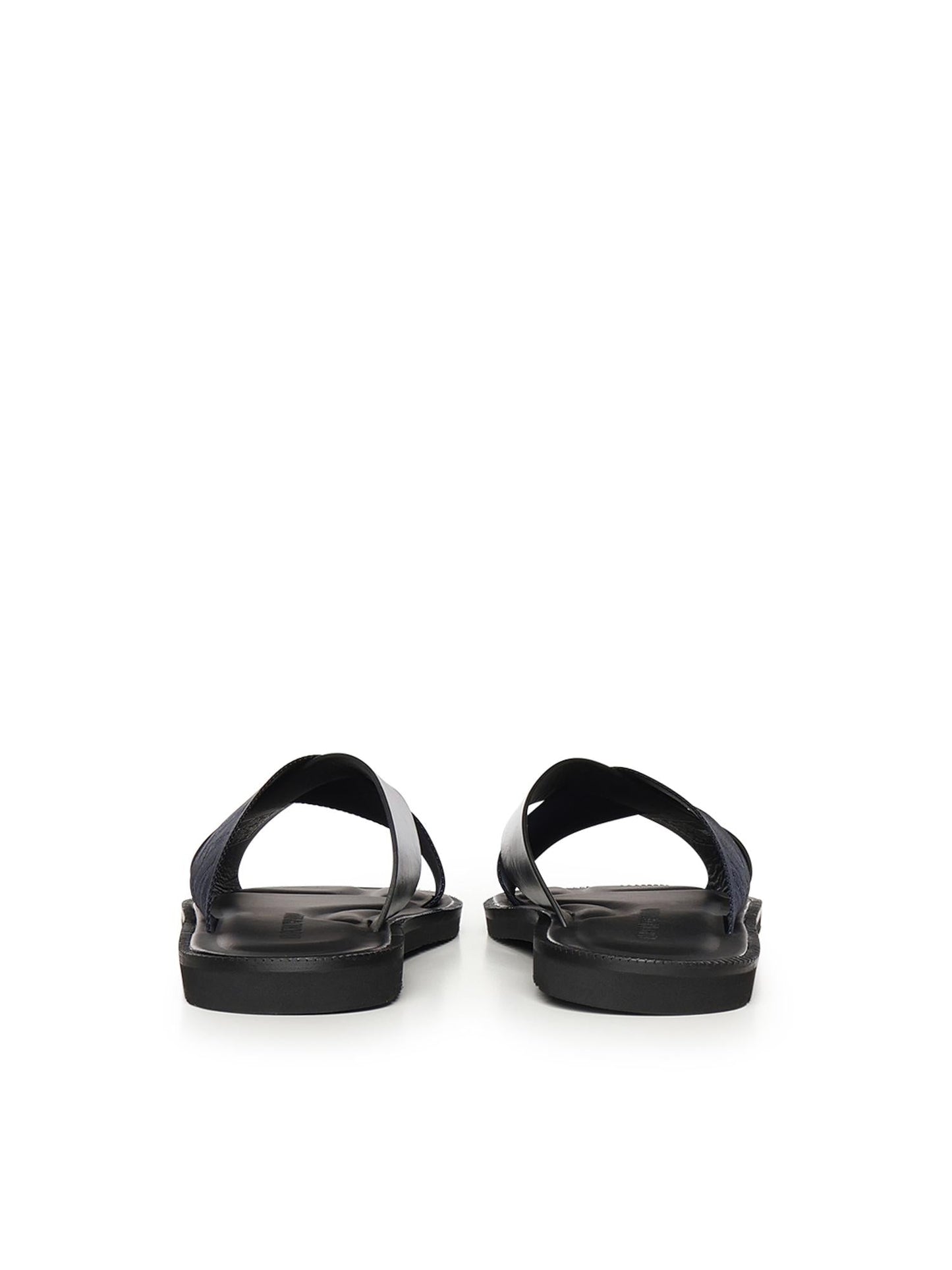 Sandali crossed in pelle e nastro con logo