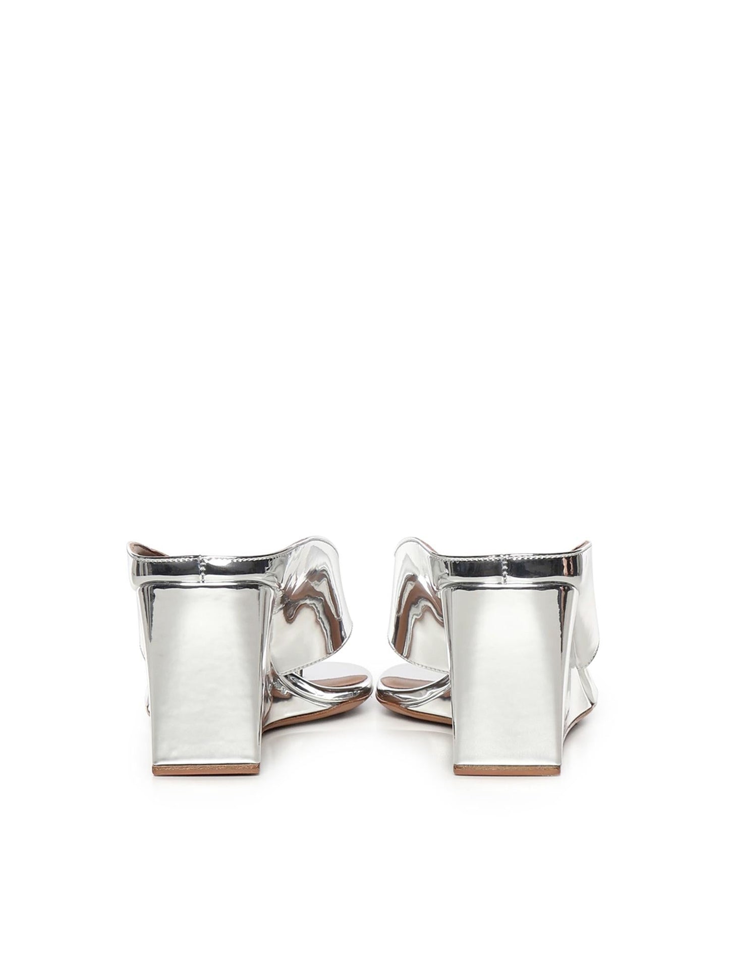 Mule infradito Cube in pelle specchiata
