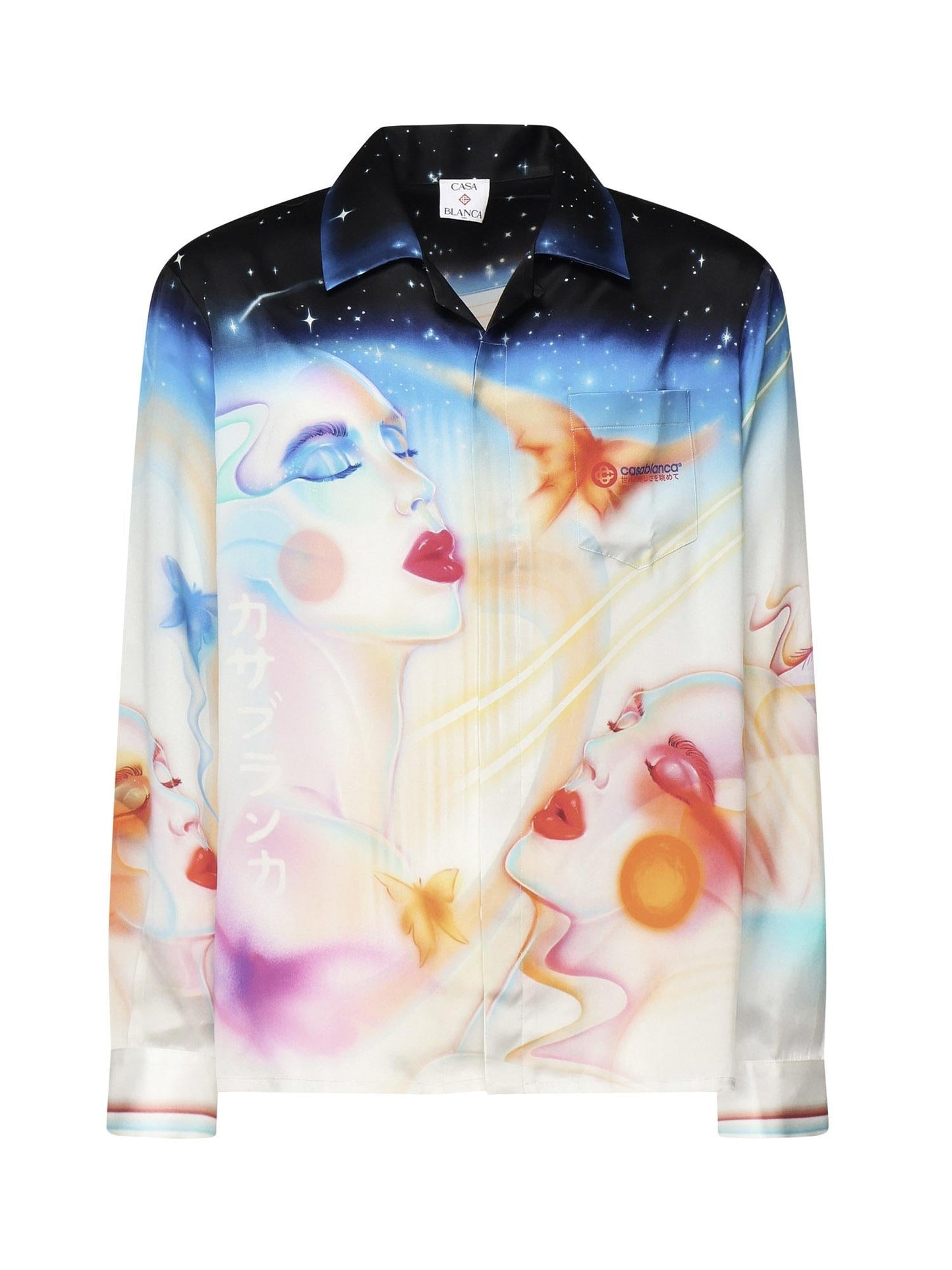 Camicia con stampa in seta