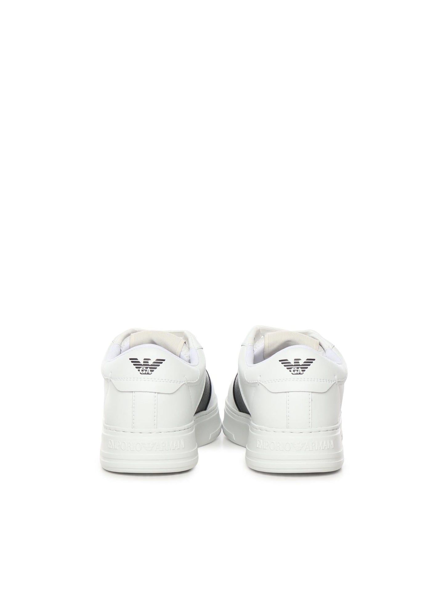 Sneaker in pelle con banda a contrasto