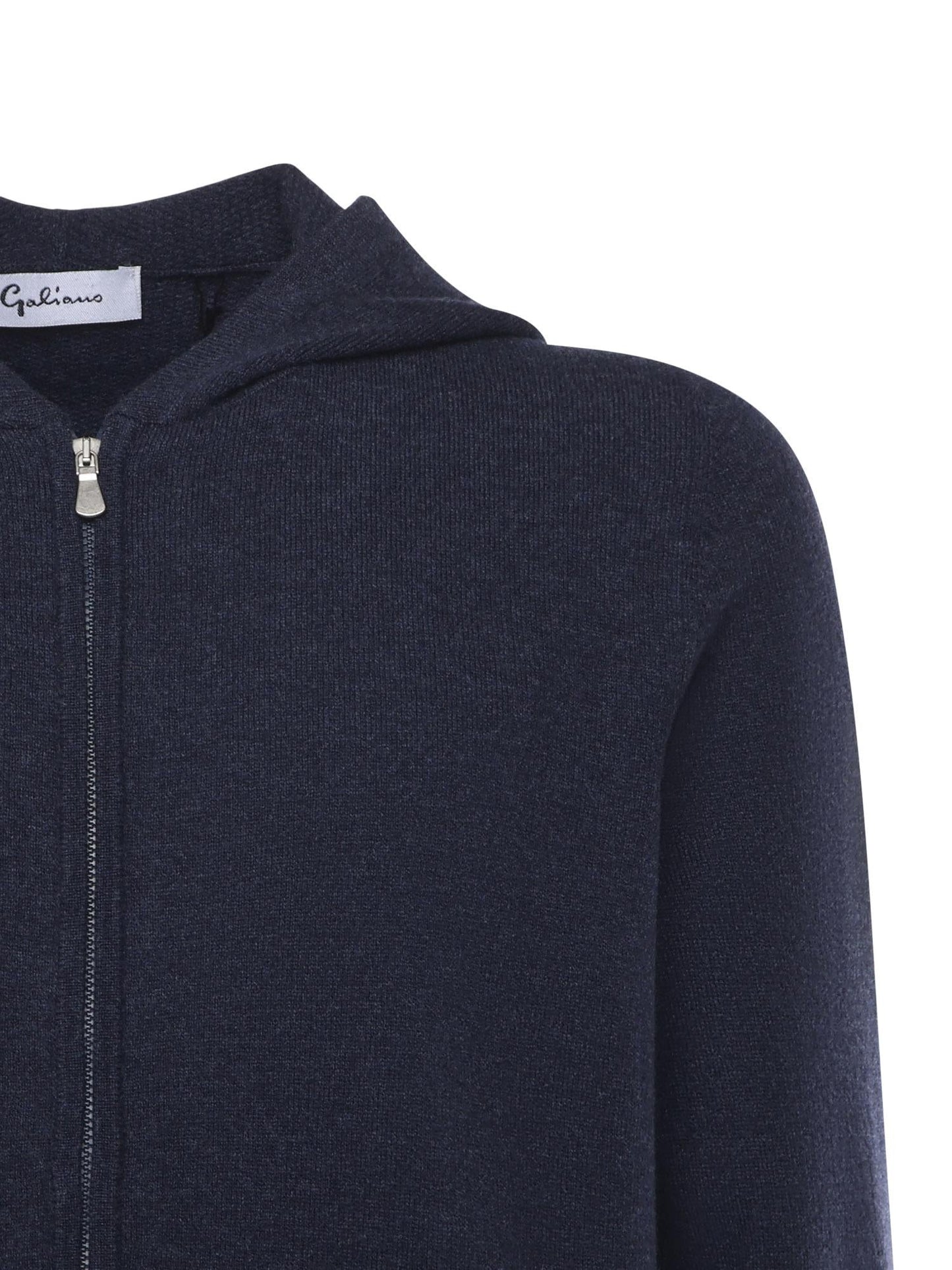 Felpa con zip in lana e cashmere