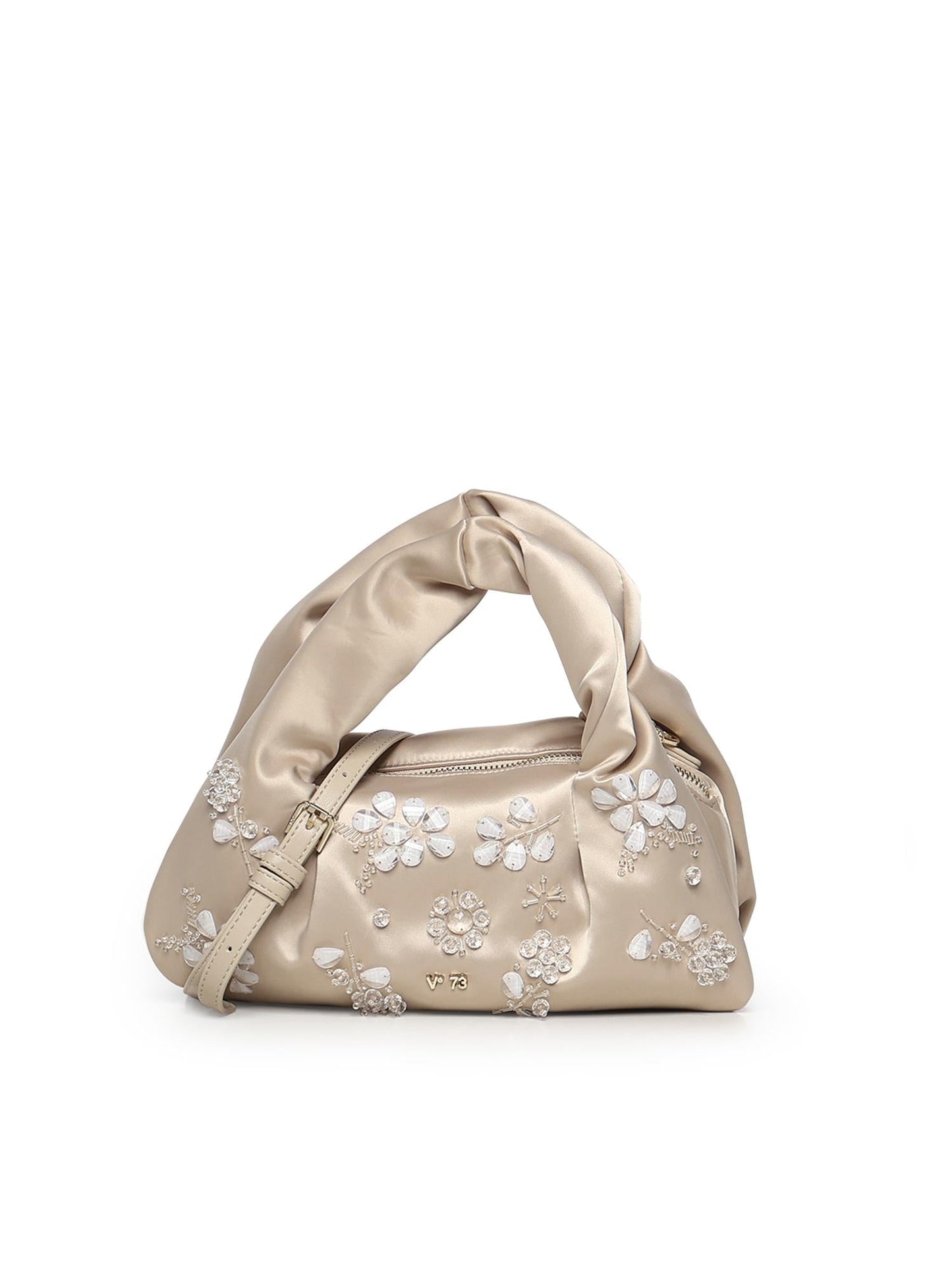 Mini bag con applicazioni floreali