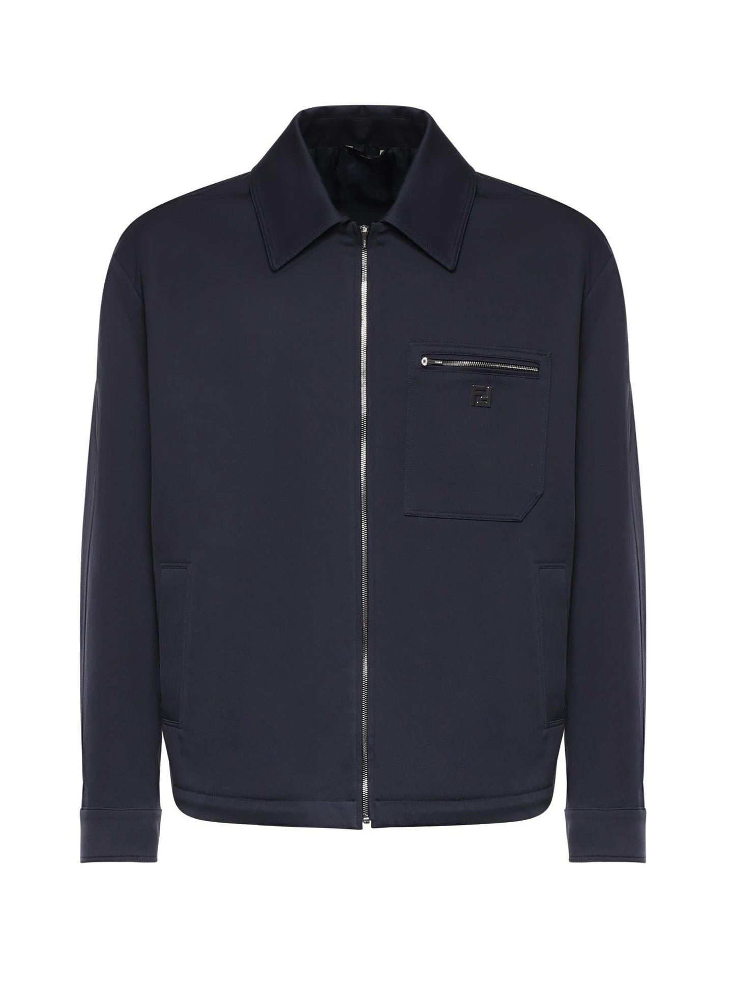 Blouson in gabardine con logo