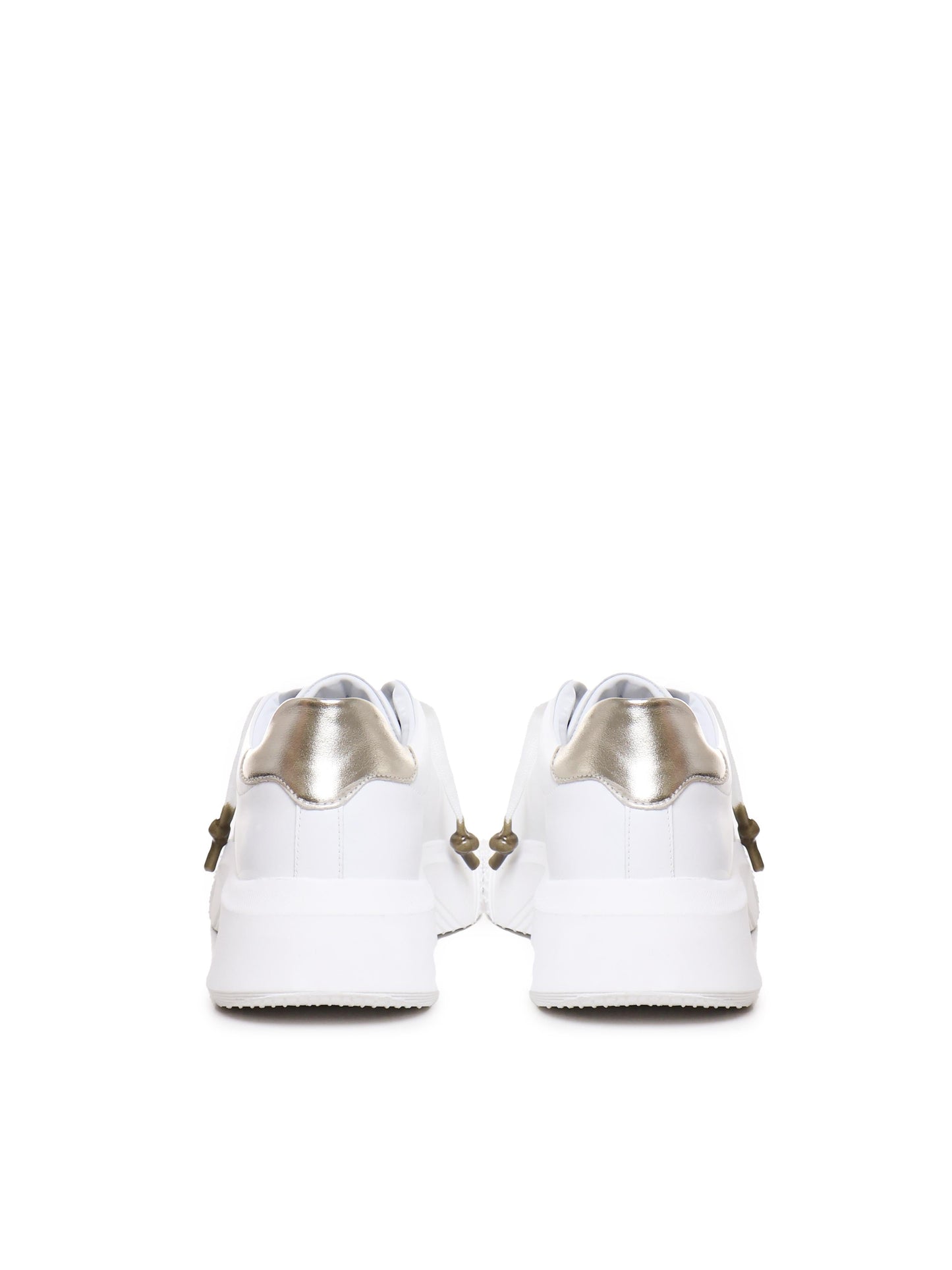 Sneakers Nemesis in nappa con riporto in pelle color oro