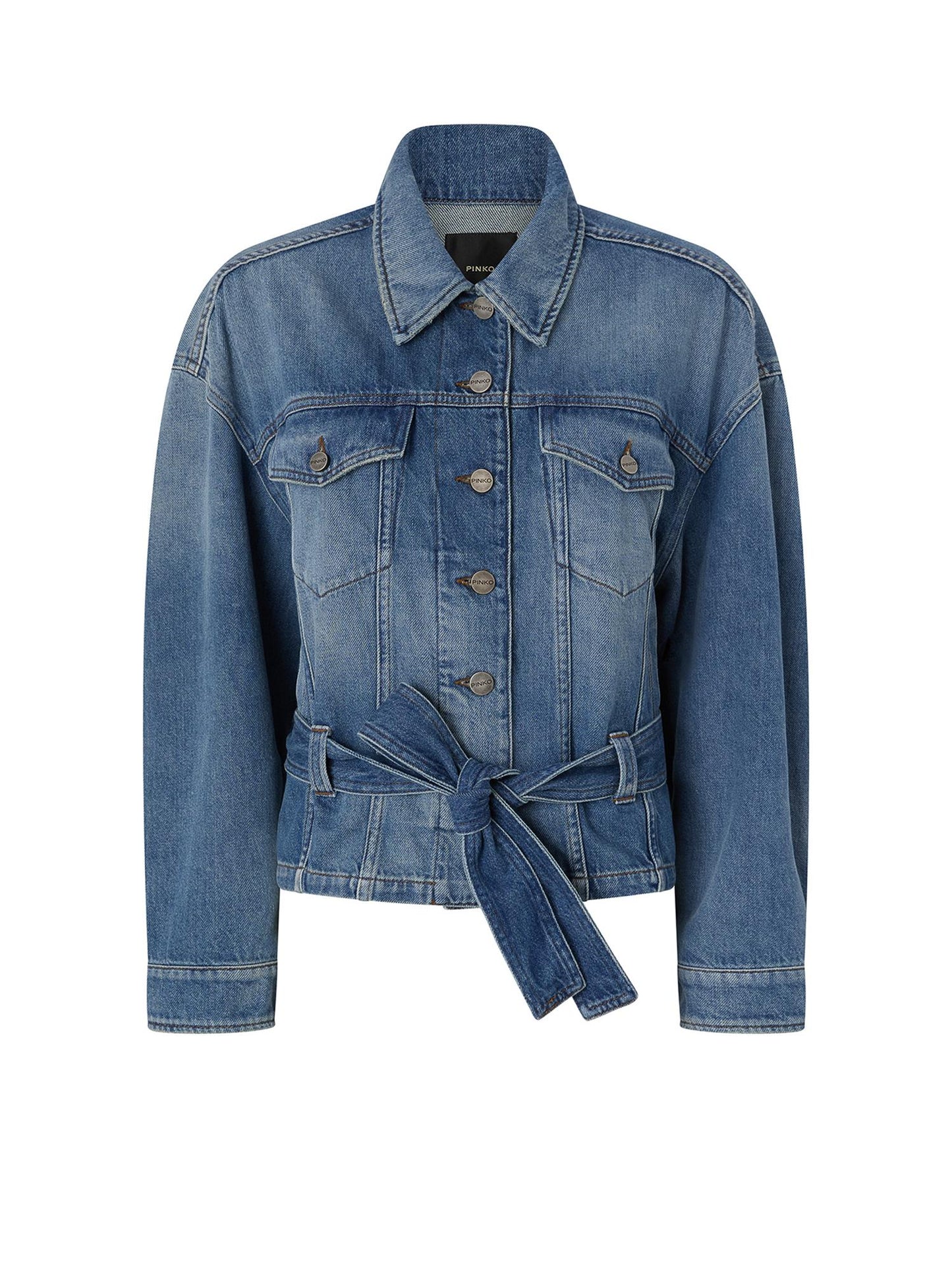 Giubbino in denim con cintura