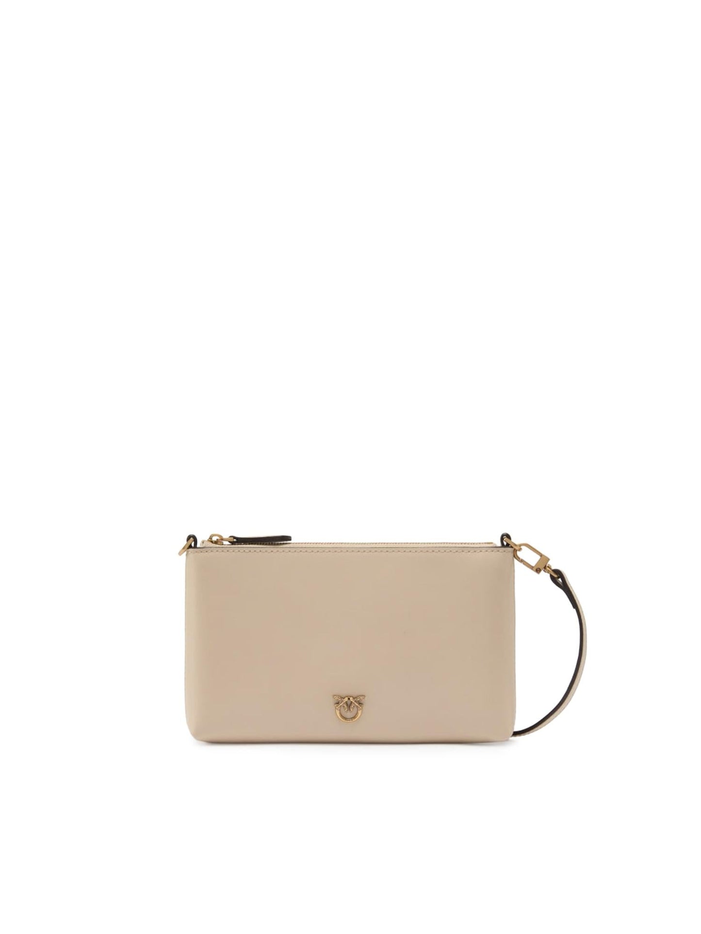 Pochette piatta in pelle con logo Love Birds