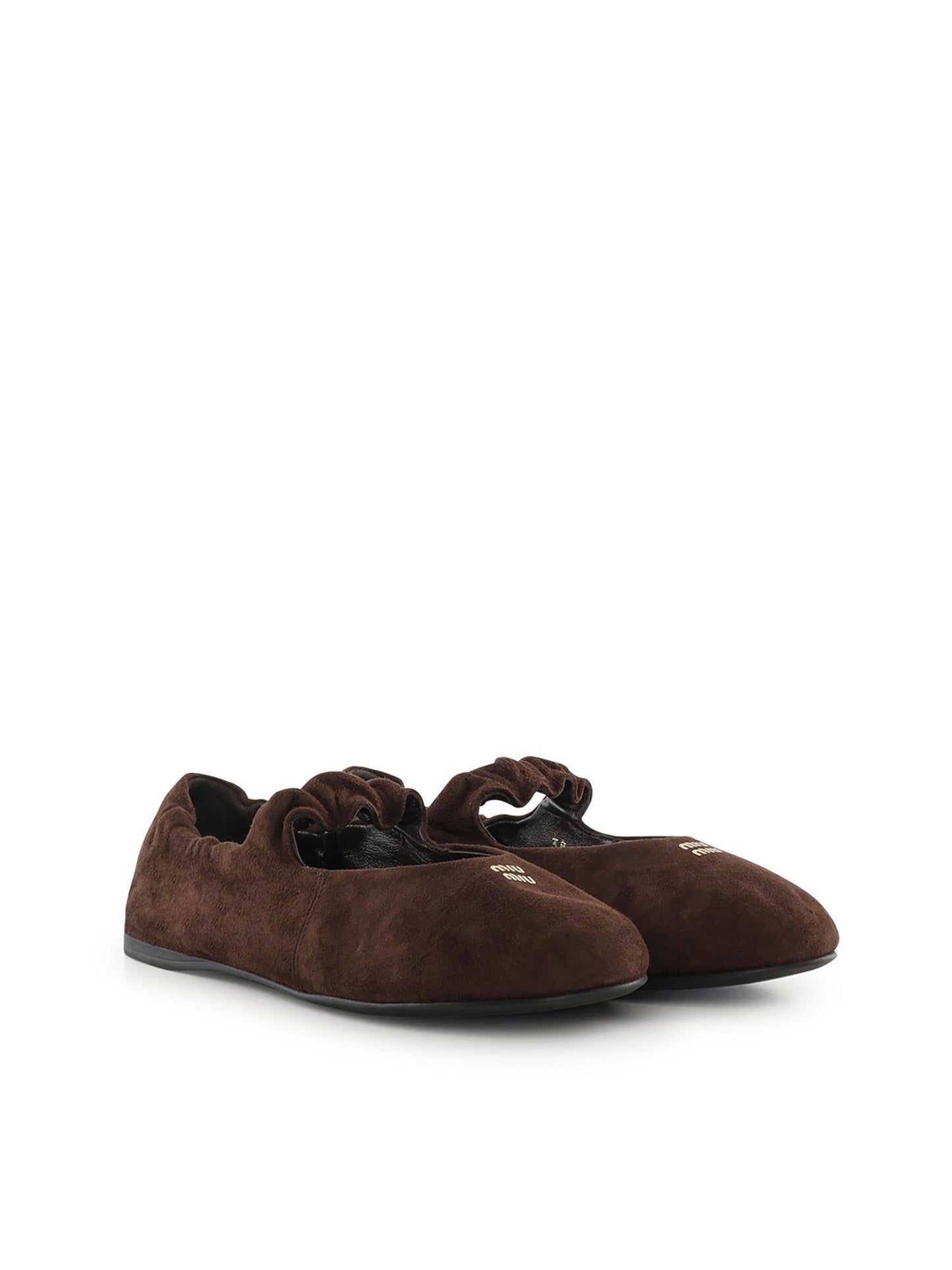 Ballerine Ruches in camoscio