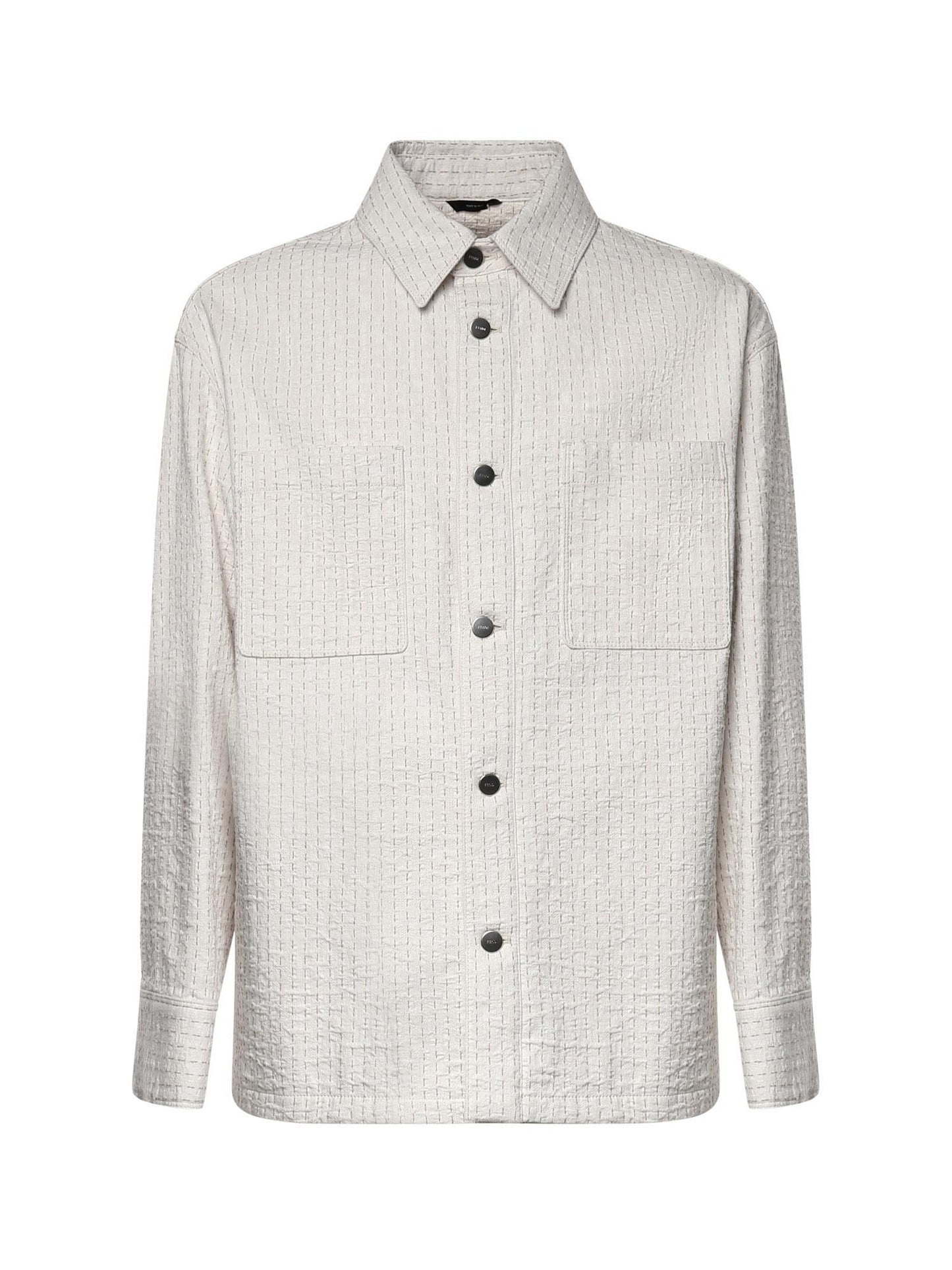 Overshirt in denim con impunture