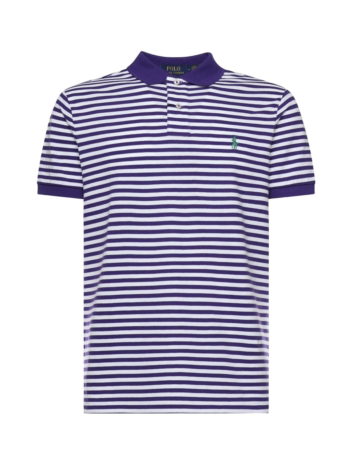 Polo a righe in cotone con logo
