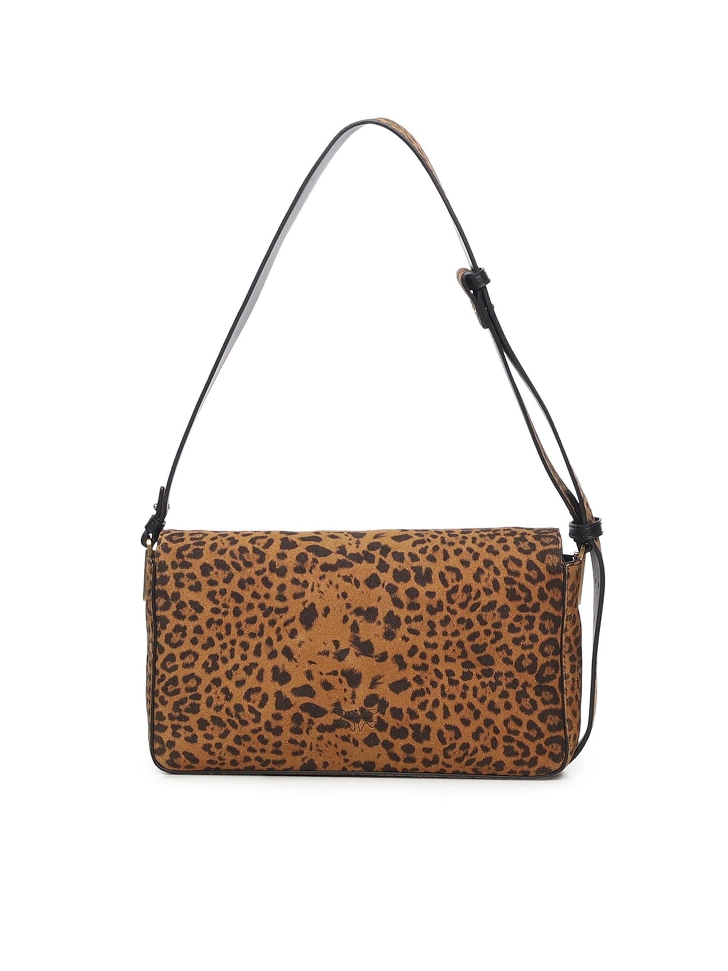 Borsa a spalla media Love Bag One Slouchy in suede leopardato