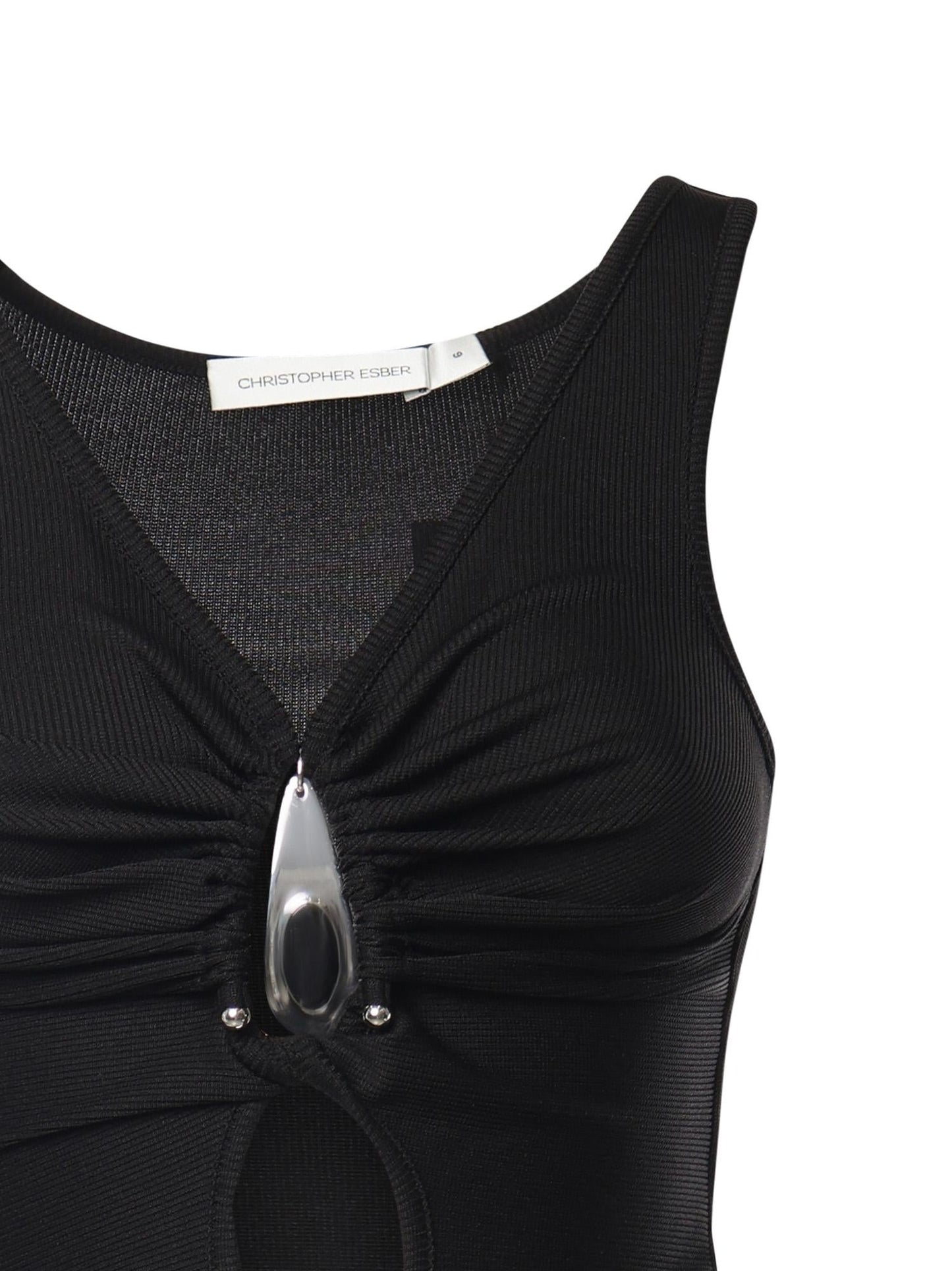 Top Crystal in maglia a coste