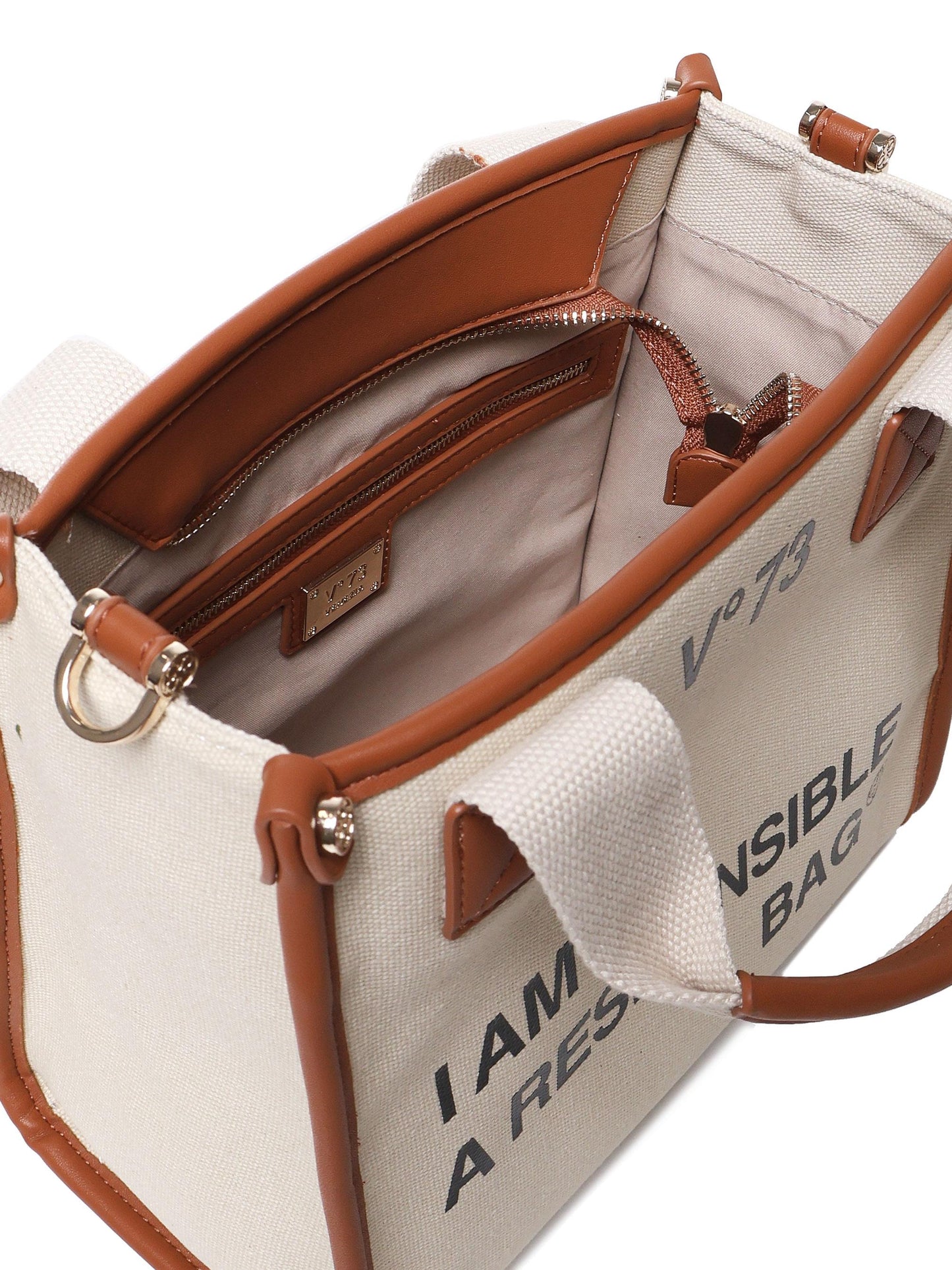 Borsa tote Responsability in canvas