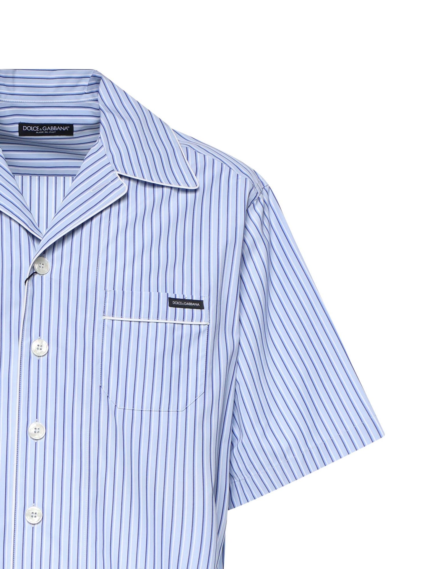 Camicia hawaii in popeline rigato