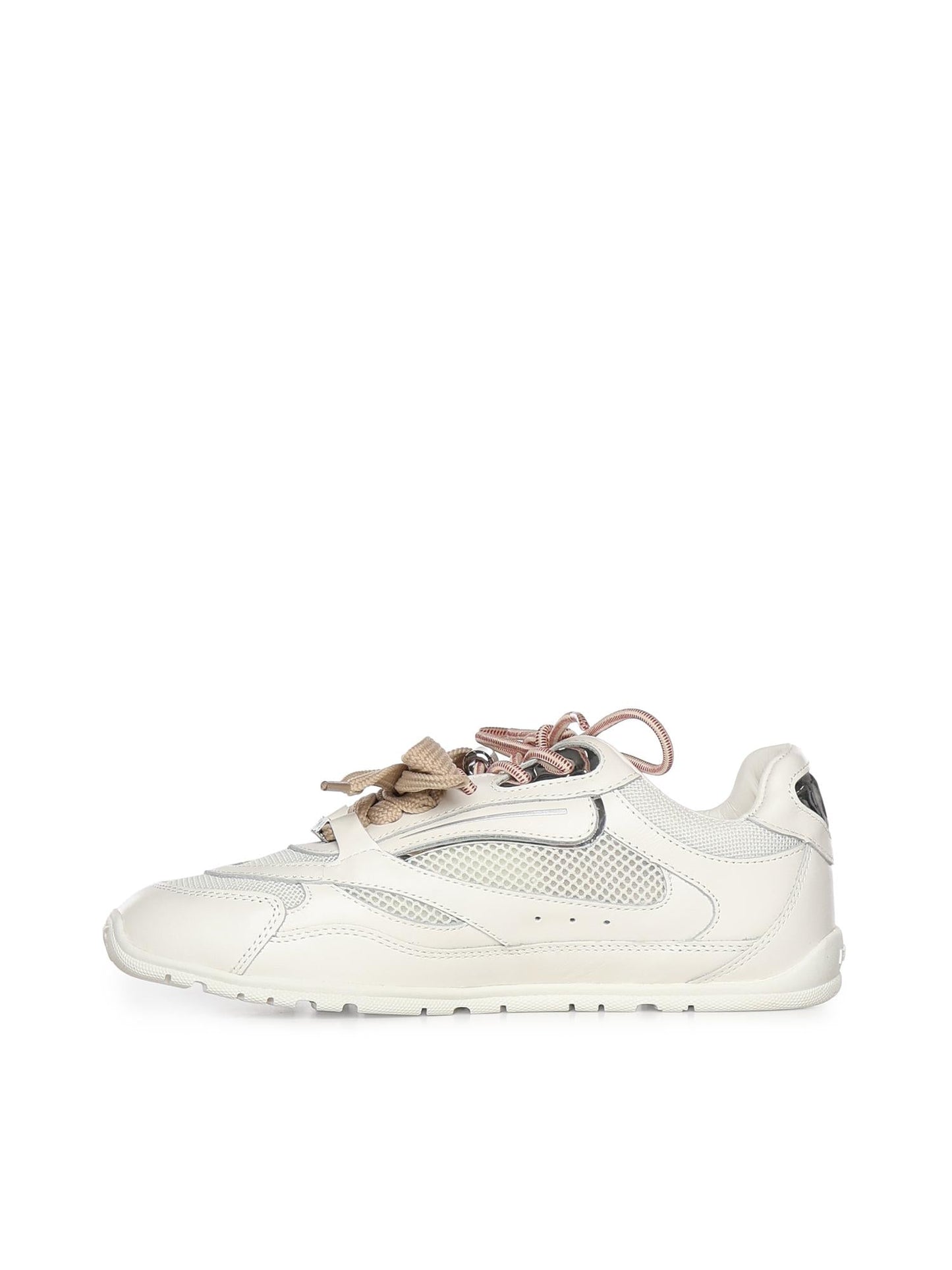 Sneakers con lacci doppi, cristallo e charm