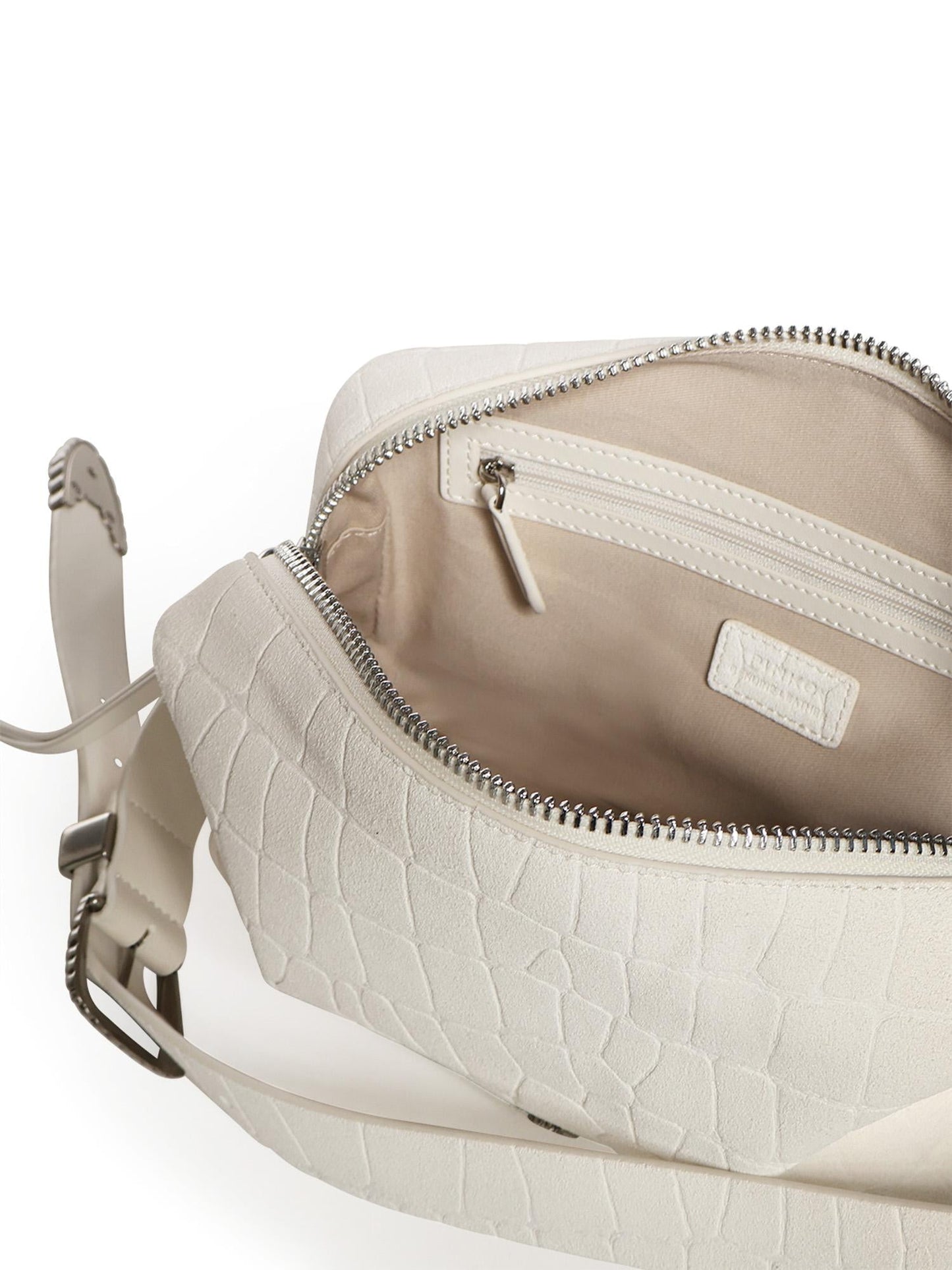 Borsa bauletto a tracolla in pelle stampa coccodrillo