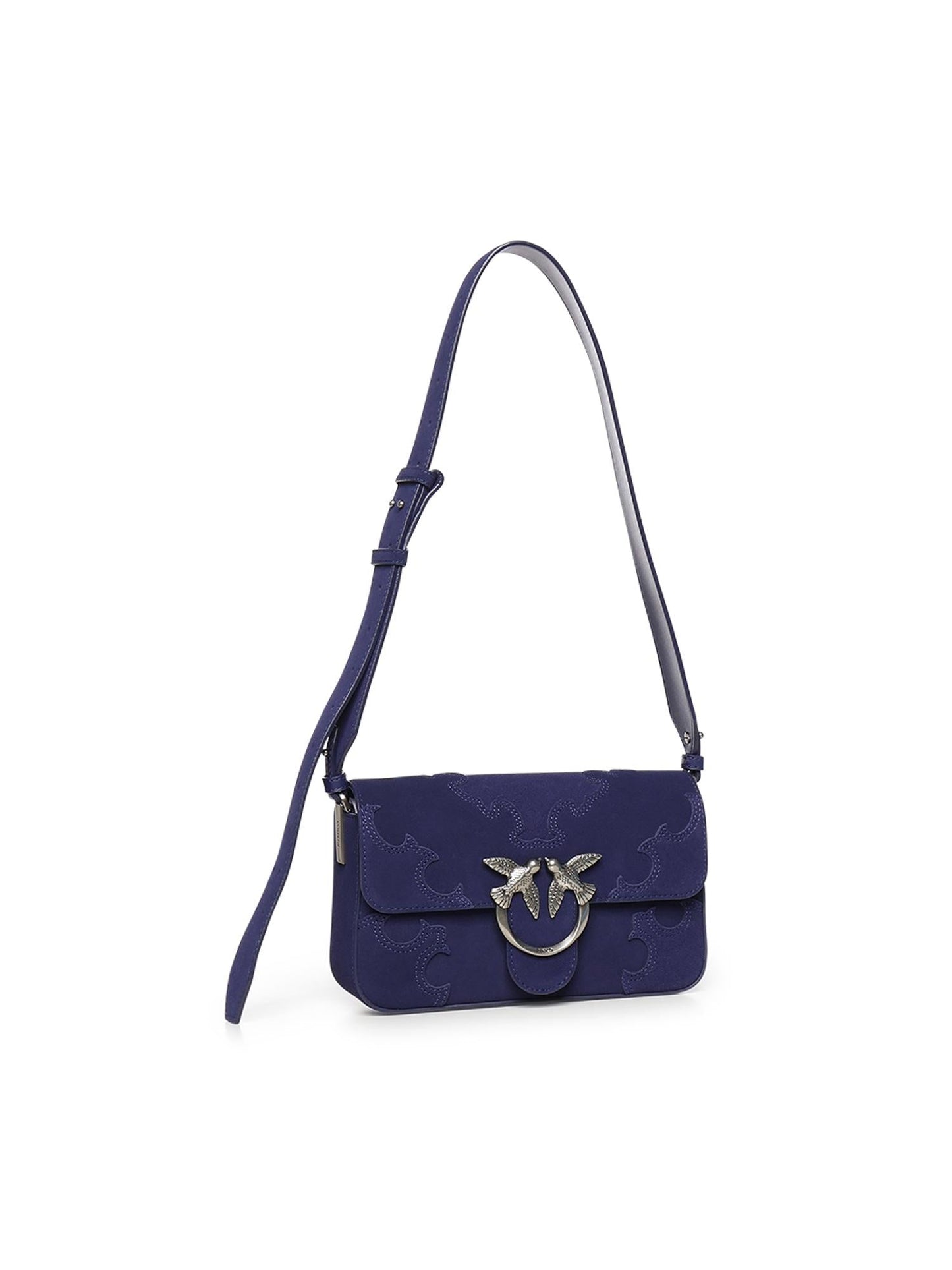 Borsa a spalla Mini Love Bag One Slouchy in suede con intarsi