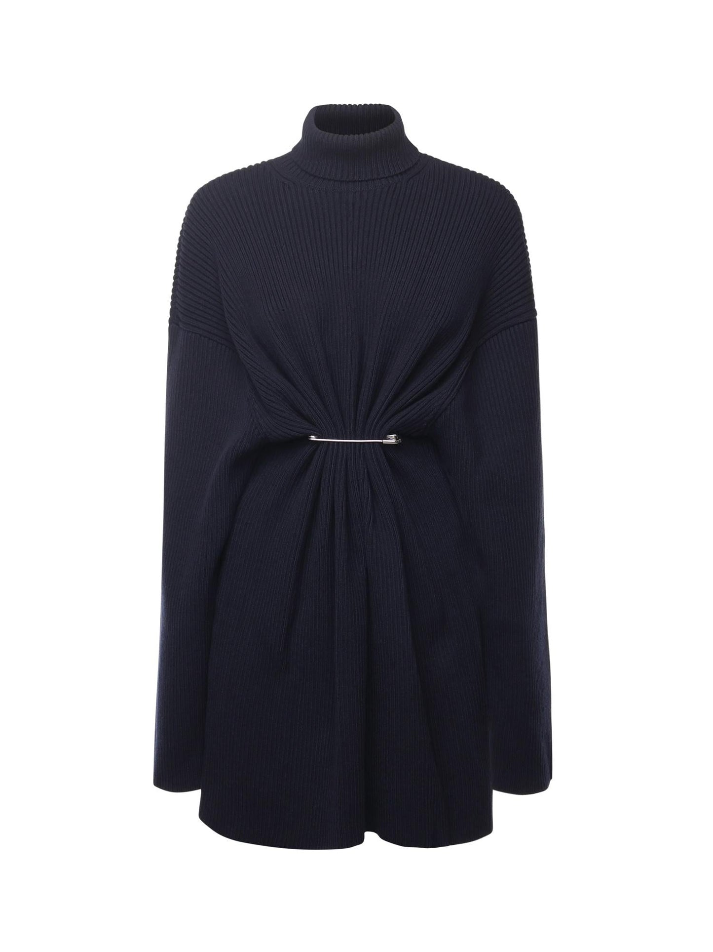 Mini abito Pinched in maglia di lana e cotone