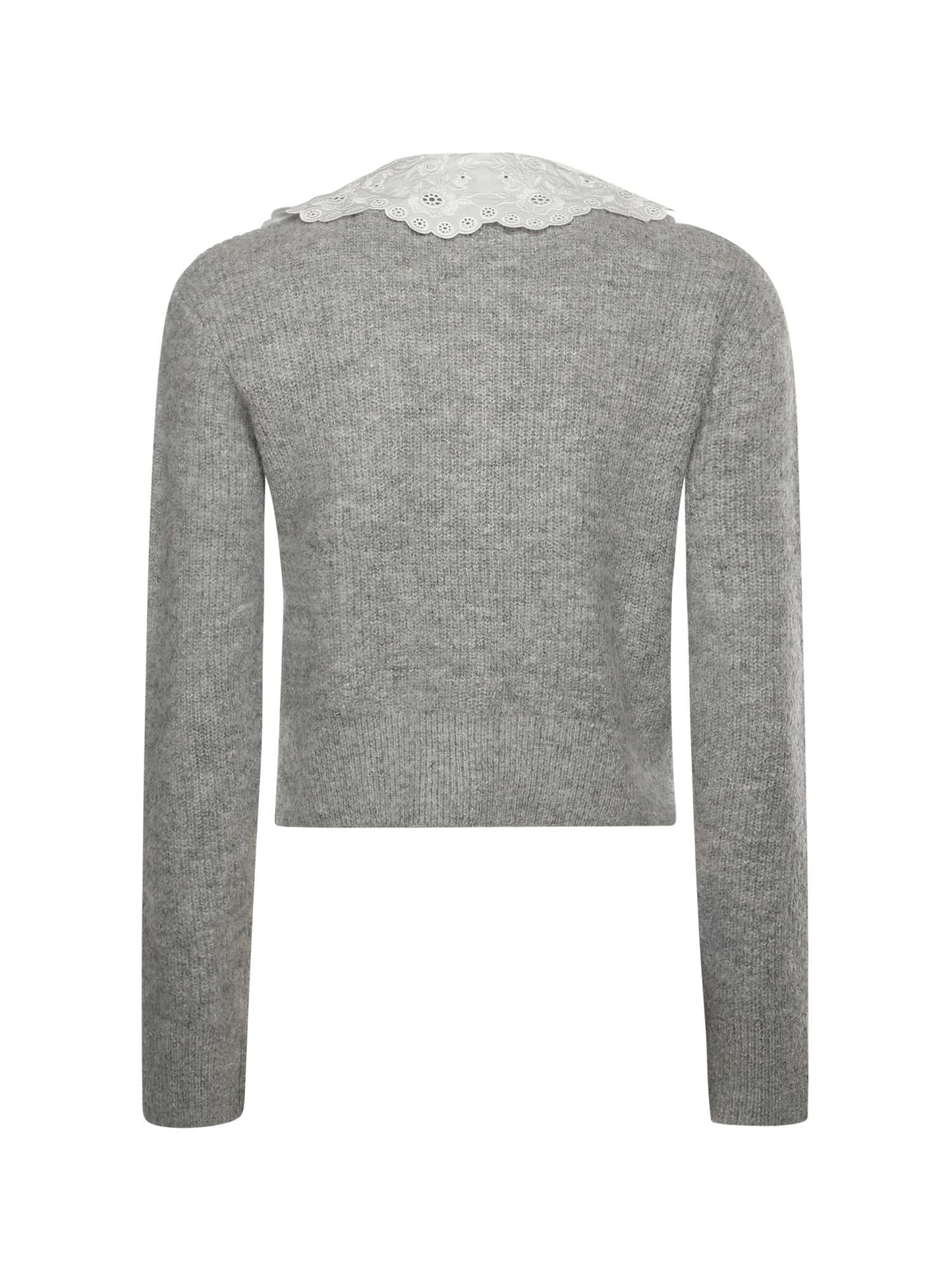 Cardigan con colletto in pizzo