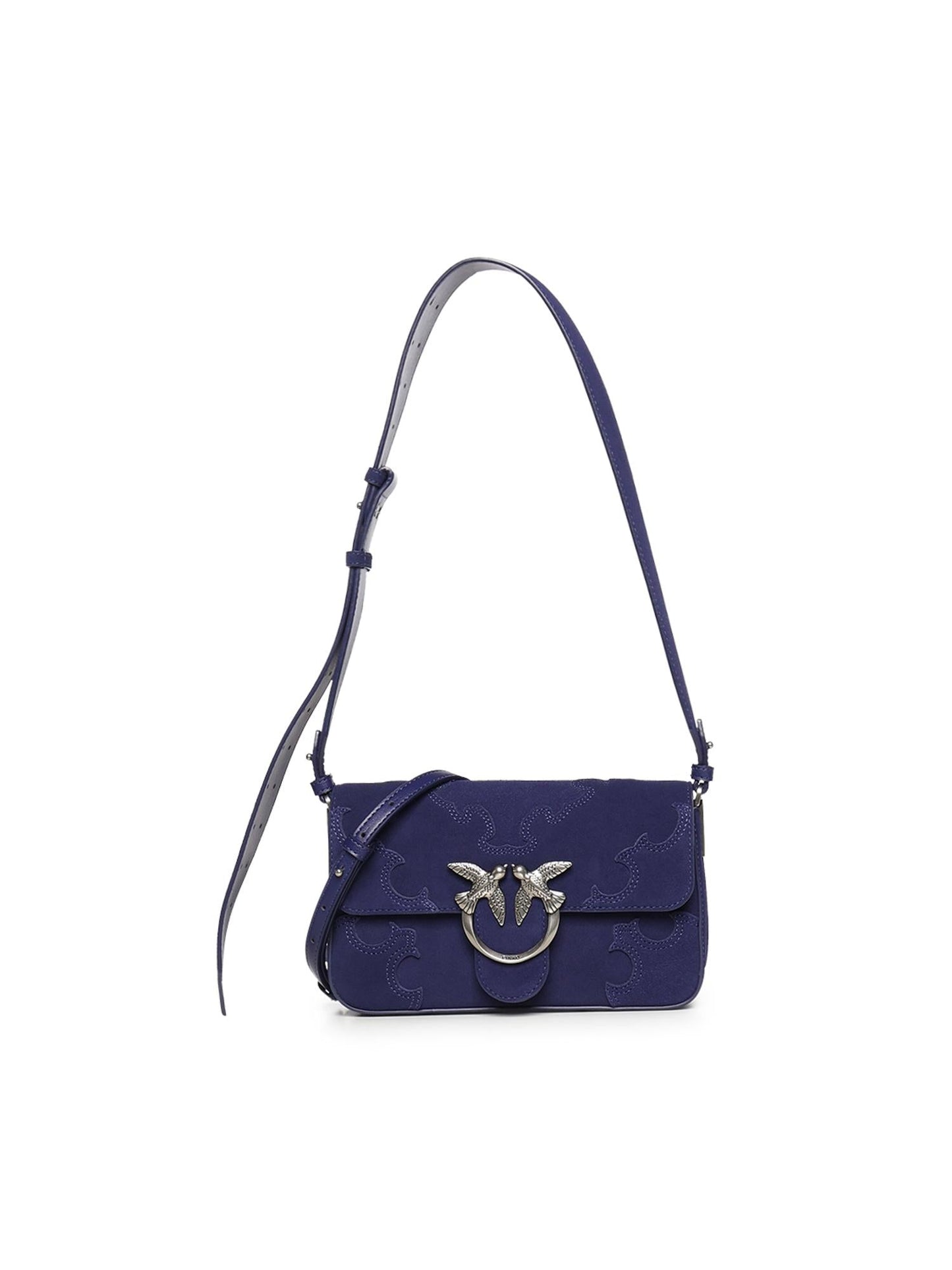 Borsa a spalla Mini Love Bag One Slouchy in suede con intarsi