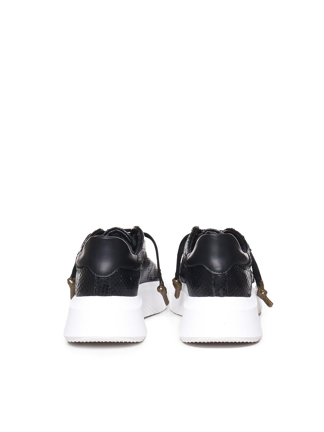 Sneakers Nemesis in nappa con stampa pitone