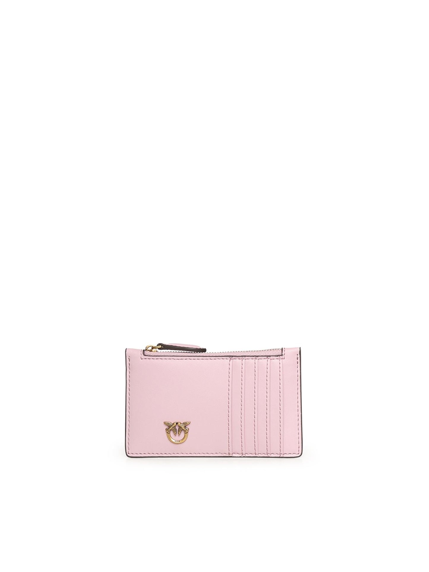 Porta carte con zip in pelle