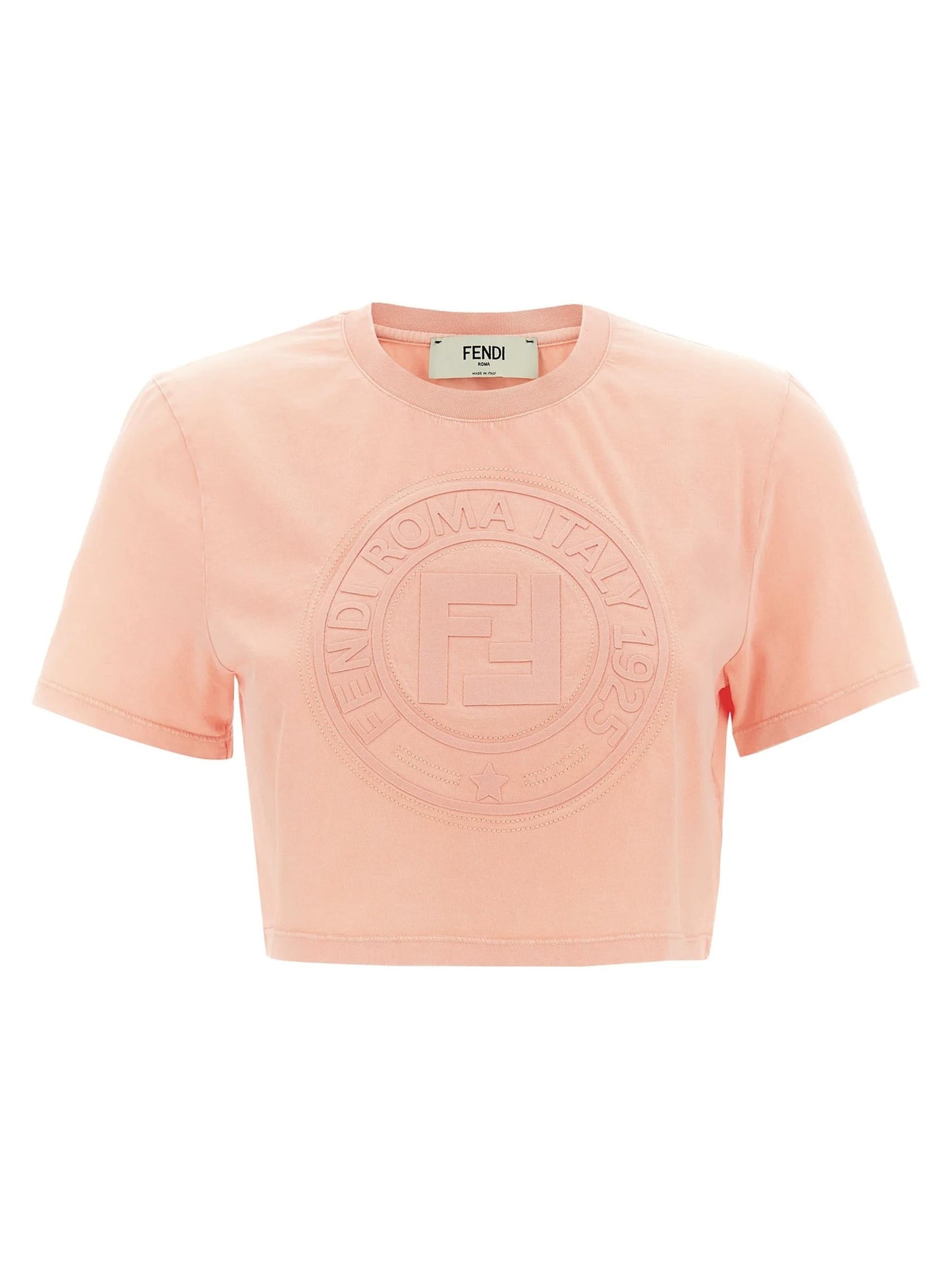 T-shirt cropped con logo