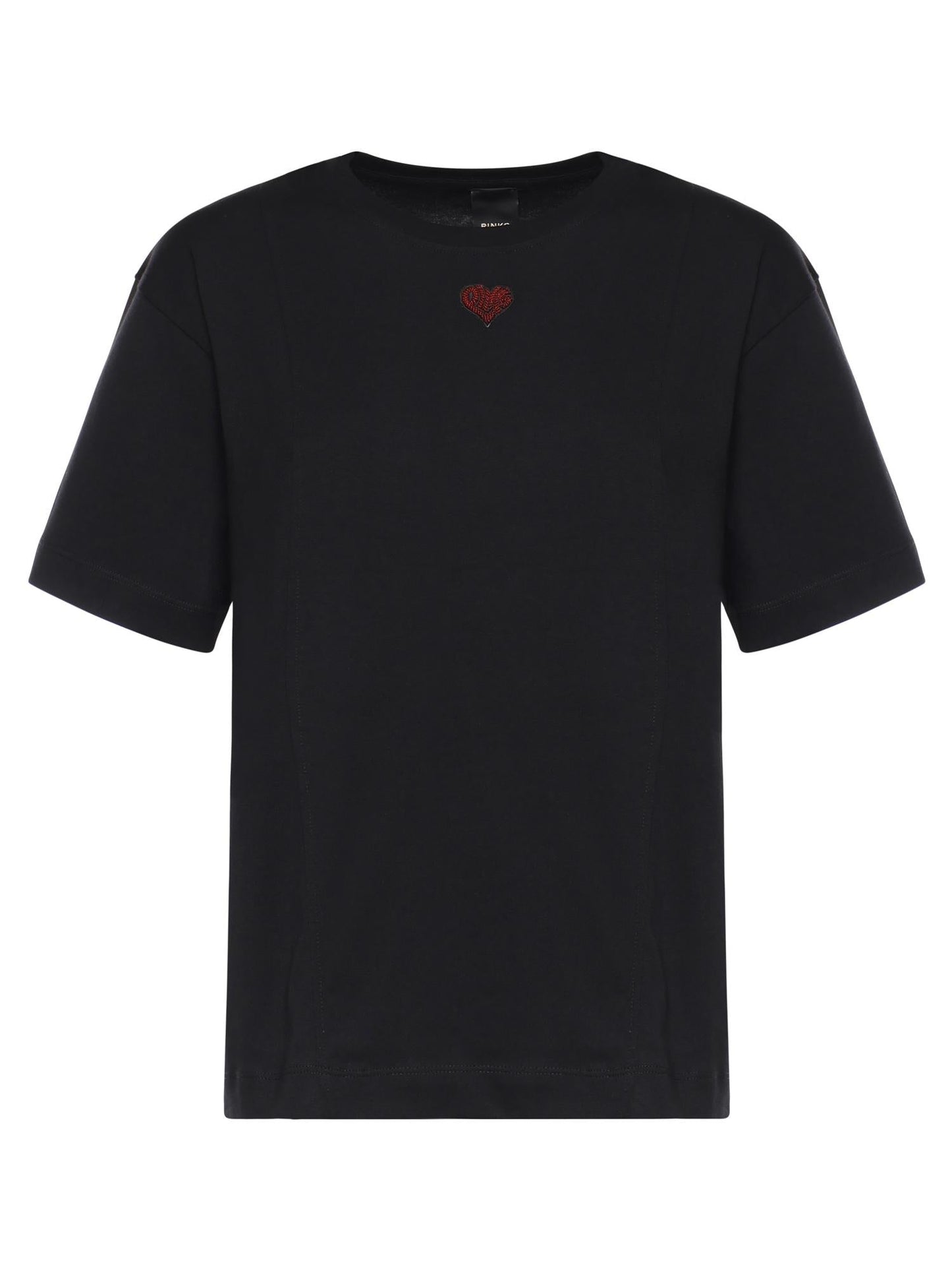 T-shirt con ricamo cuore in cotone