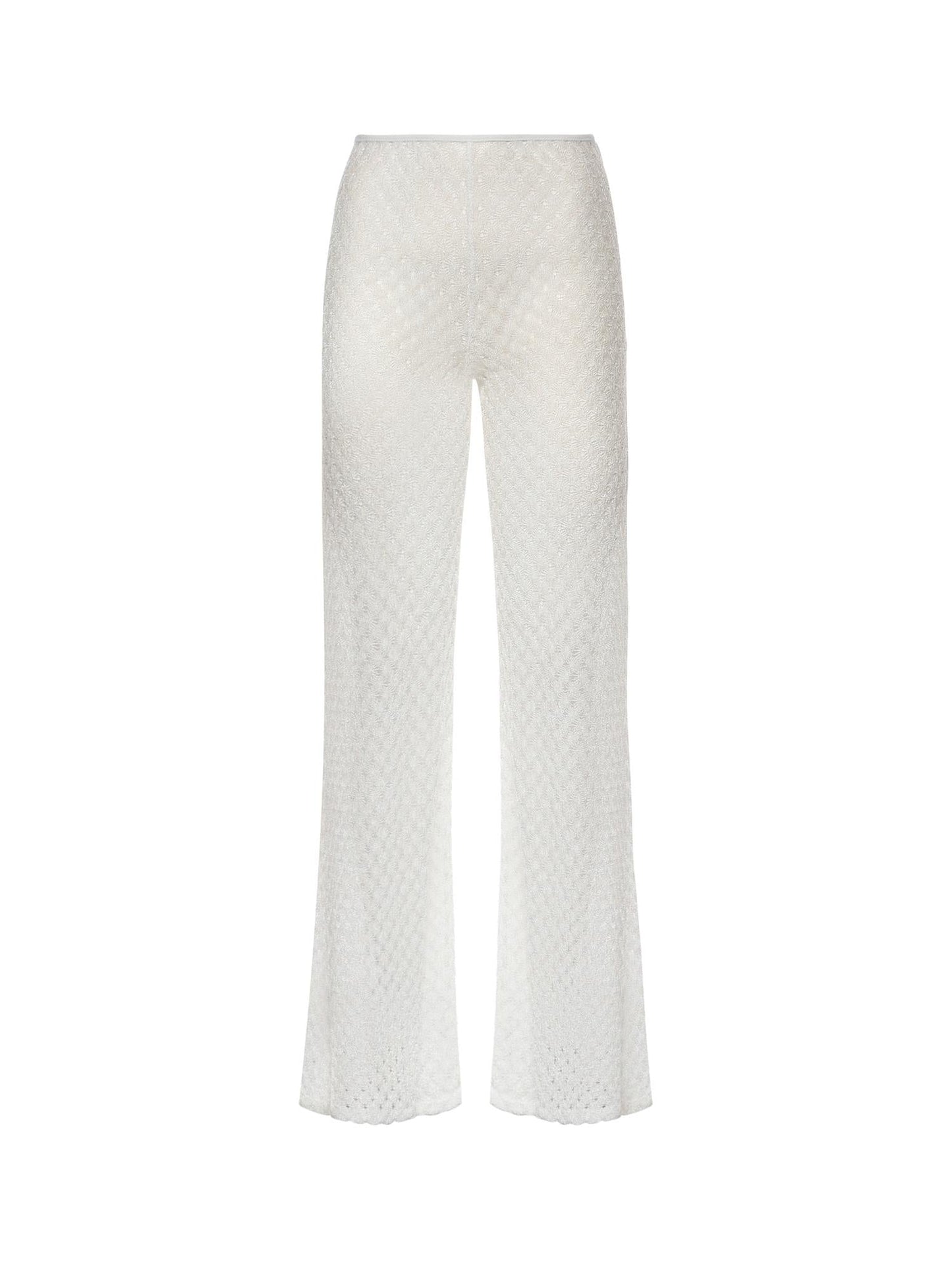 Pantaloni flare in viscosa lamé lavorazione raschel