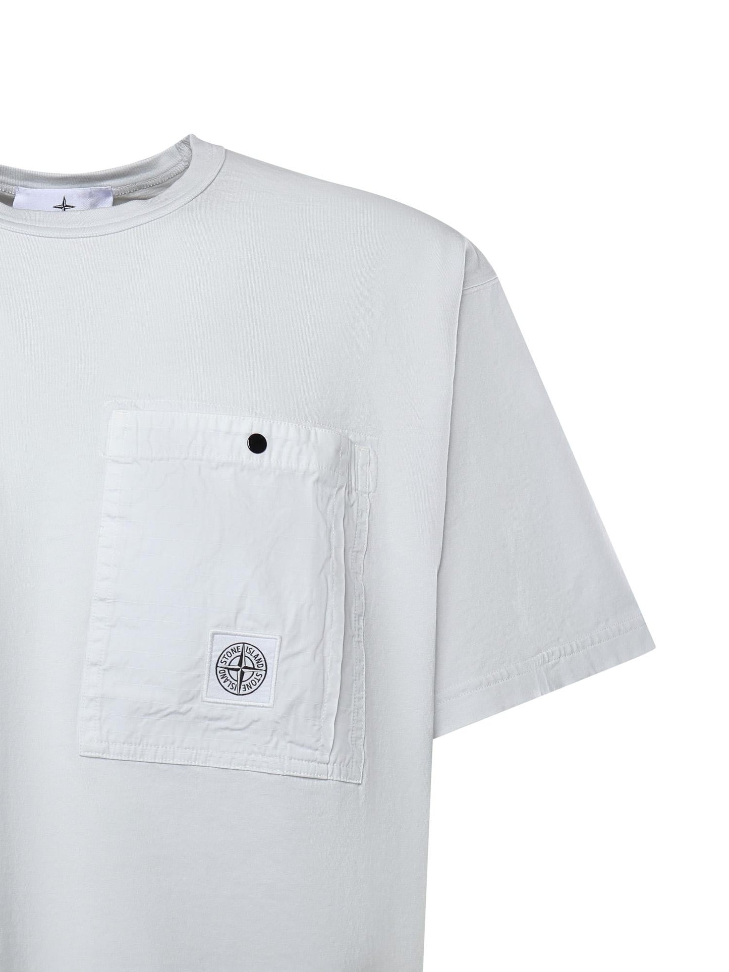 T-shirt con tasca sul petto in jersey di cotone