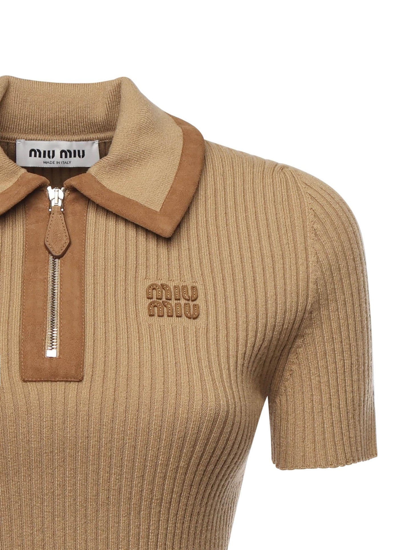 Polo in cashmere a coste
