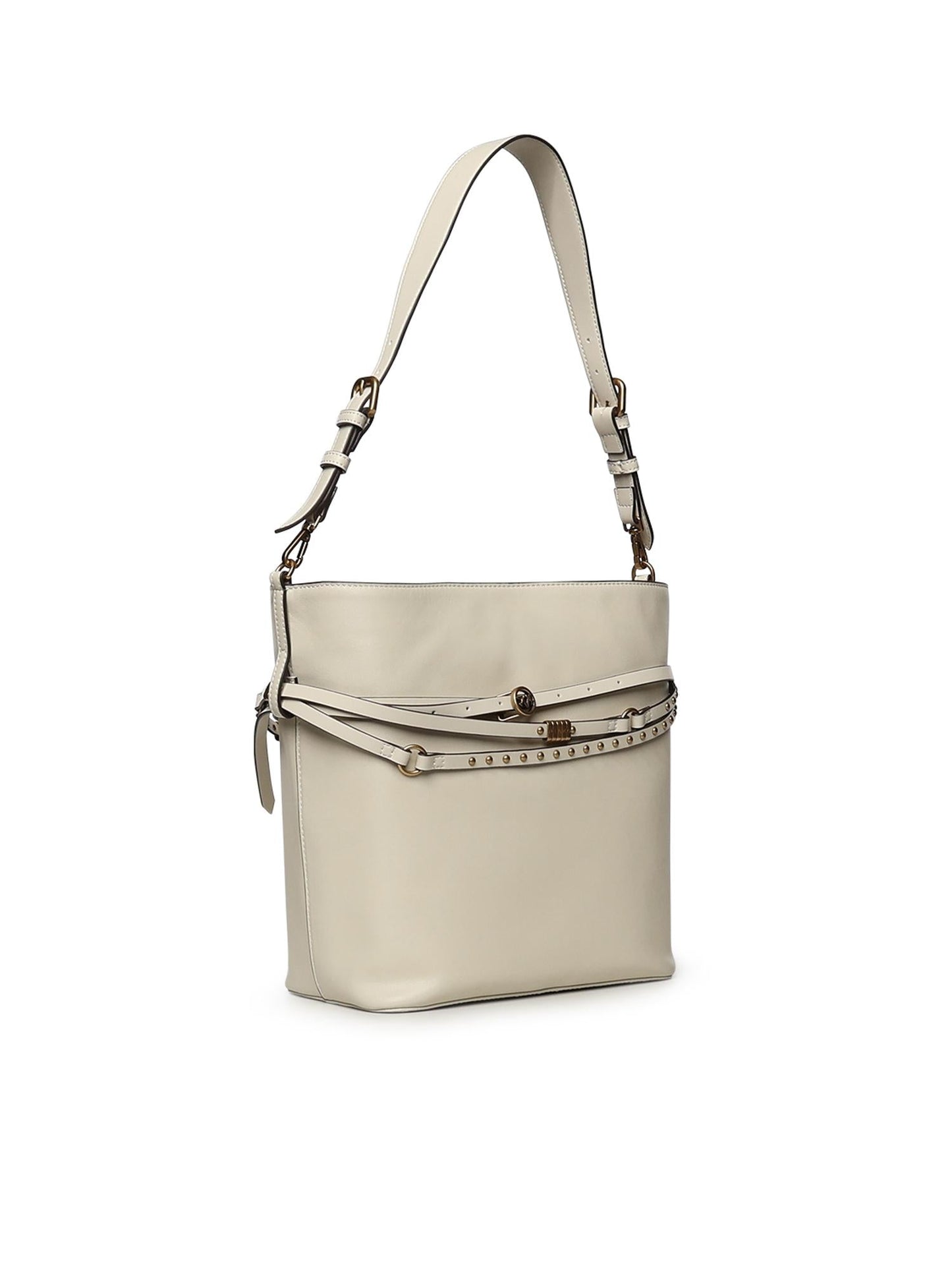 Borsa a spalla media Bucket Belt Bag in pelle