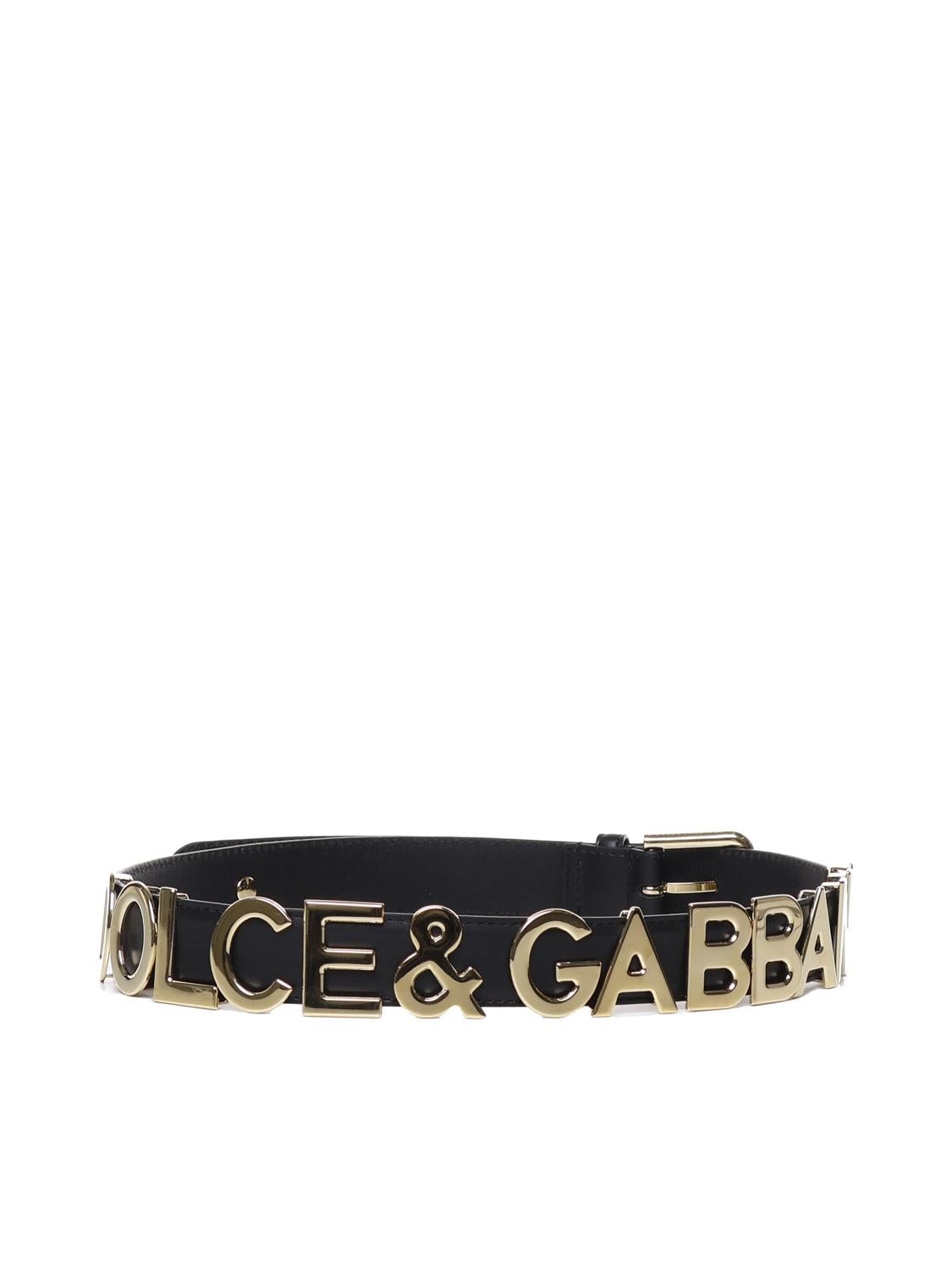 Cintura in pelle di vitello con lettering