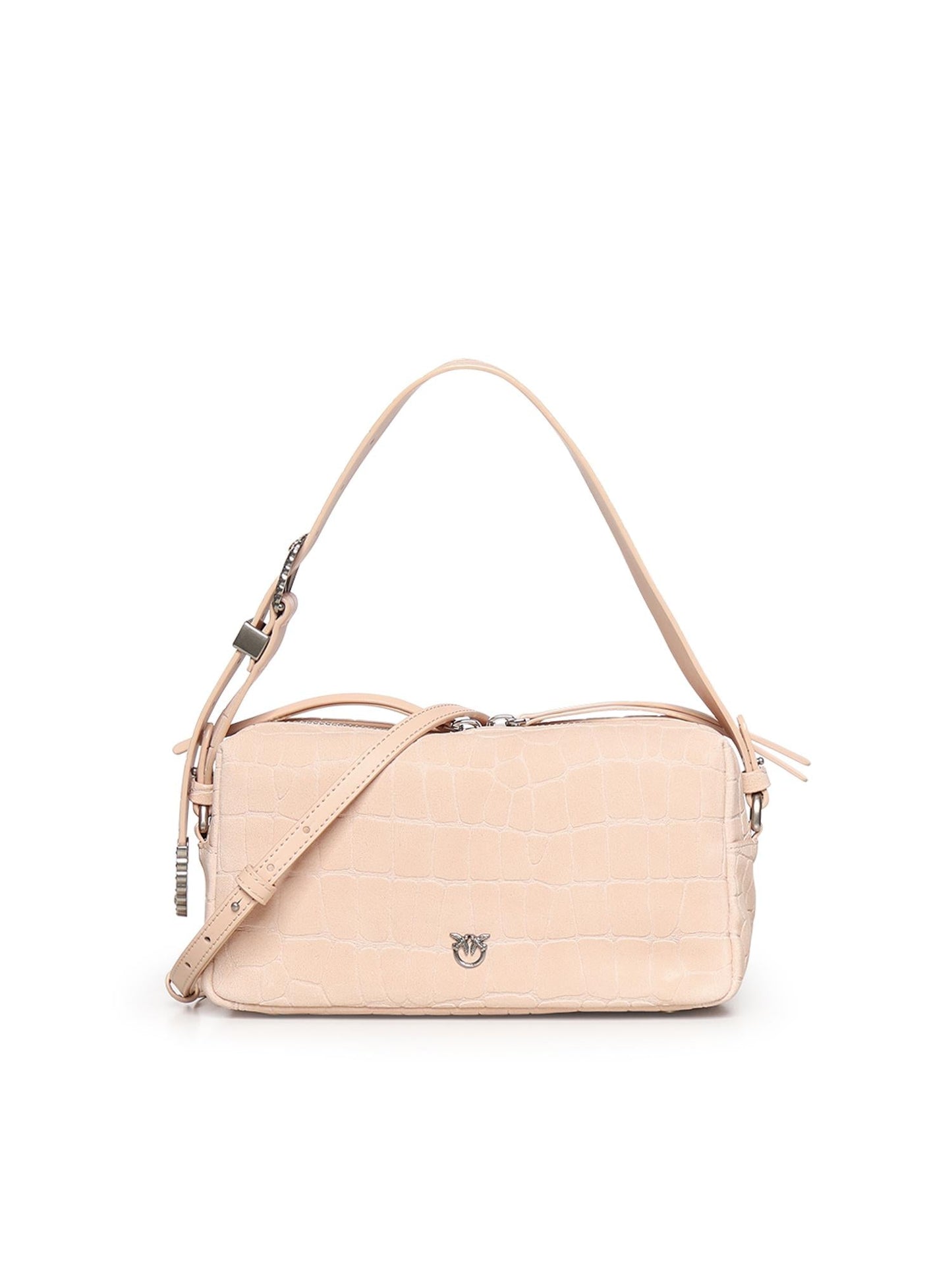 Borsa bauletto a tracolla in pelle stampa coccodrillo