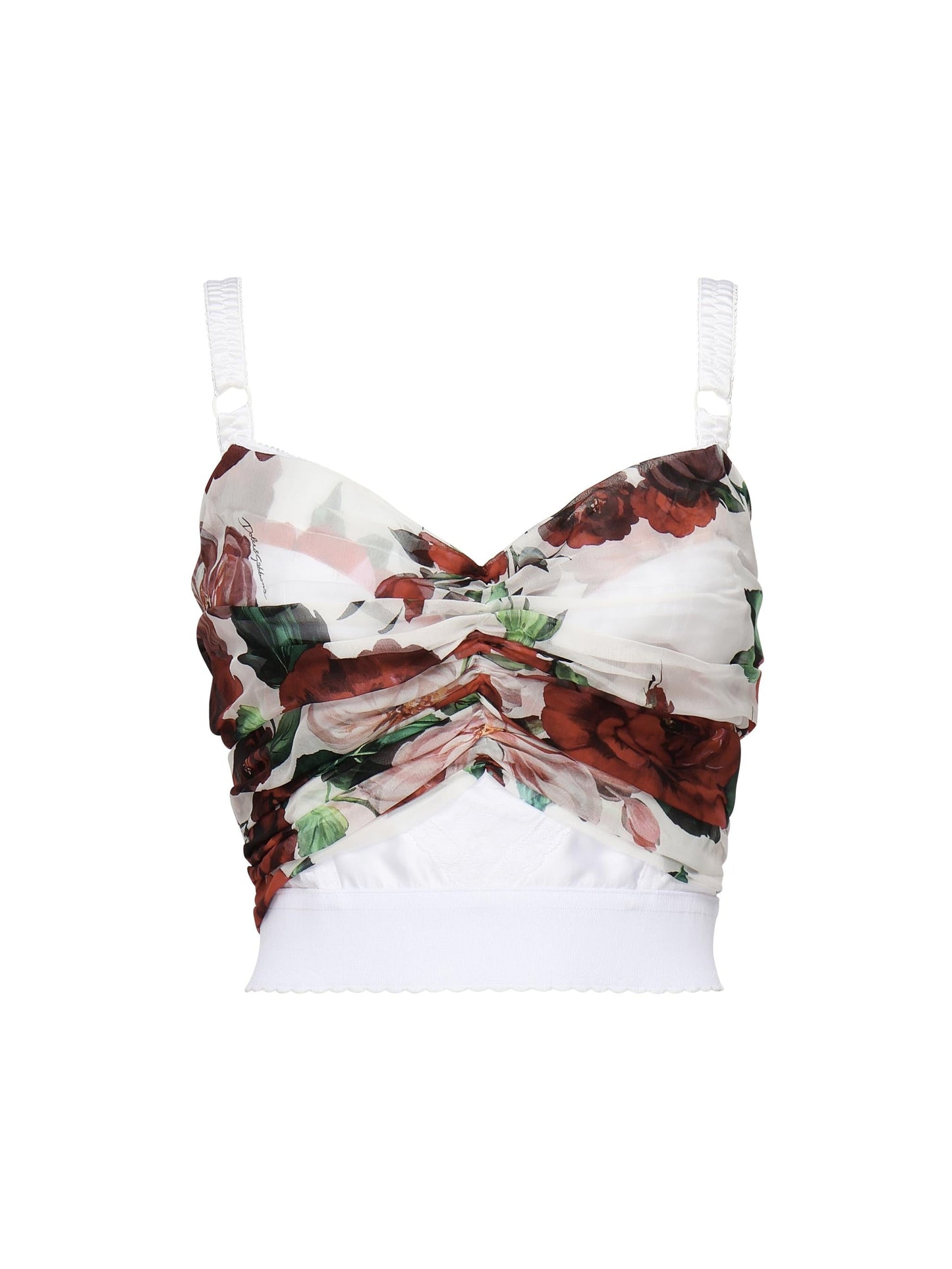 Top bustier stampa Rosa