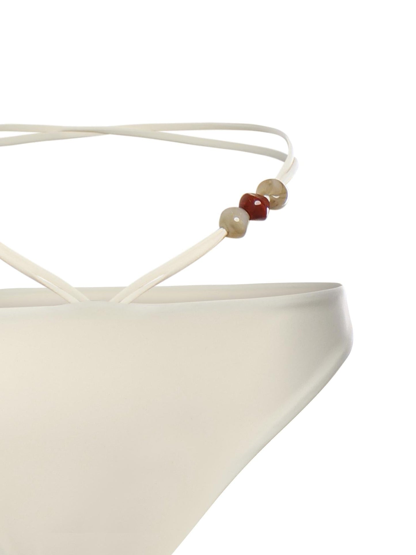 Slip bikini con cinturini e perline