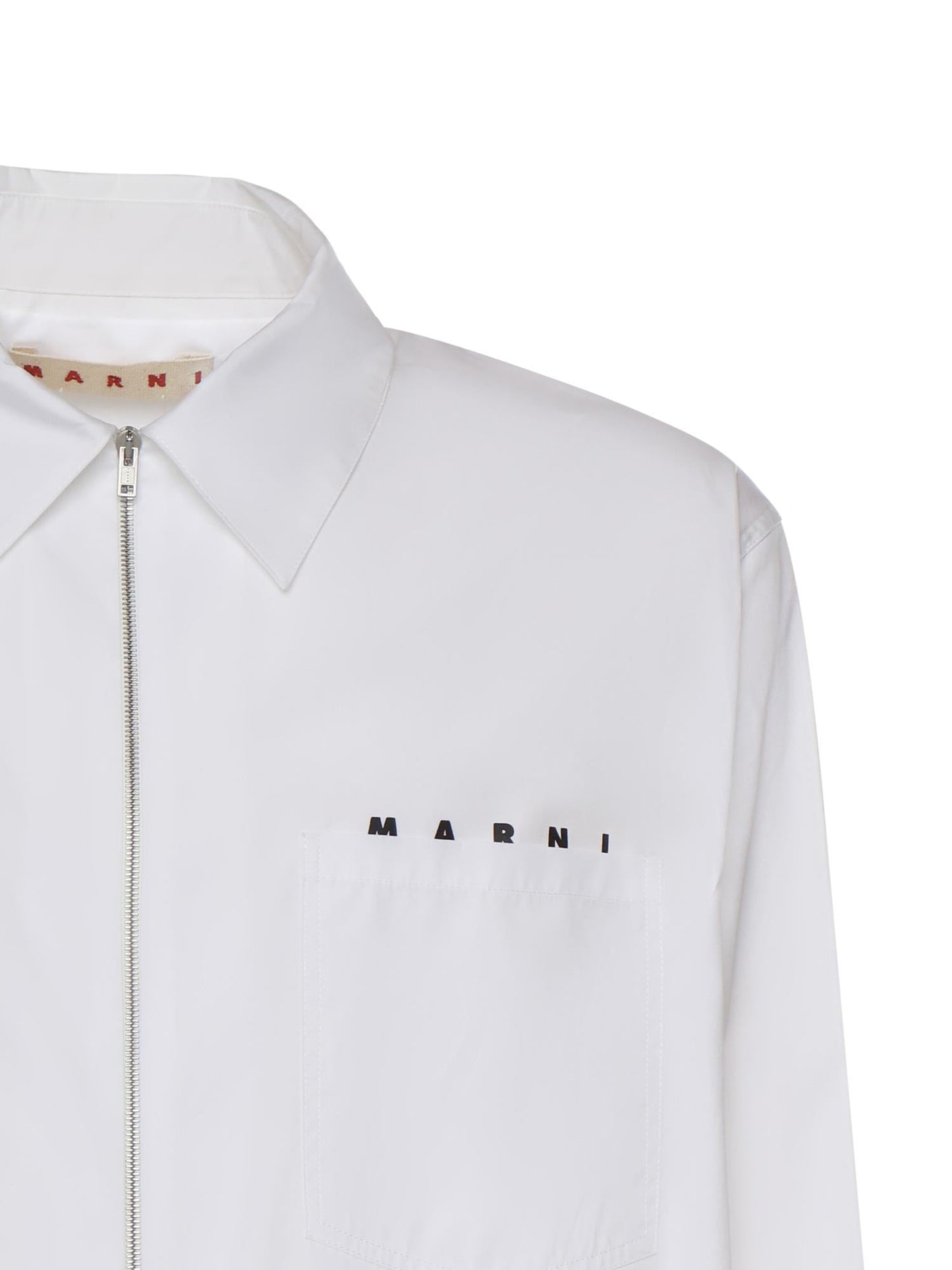 Camicia con zip in popeline di cotone