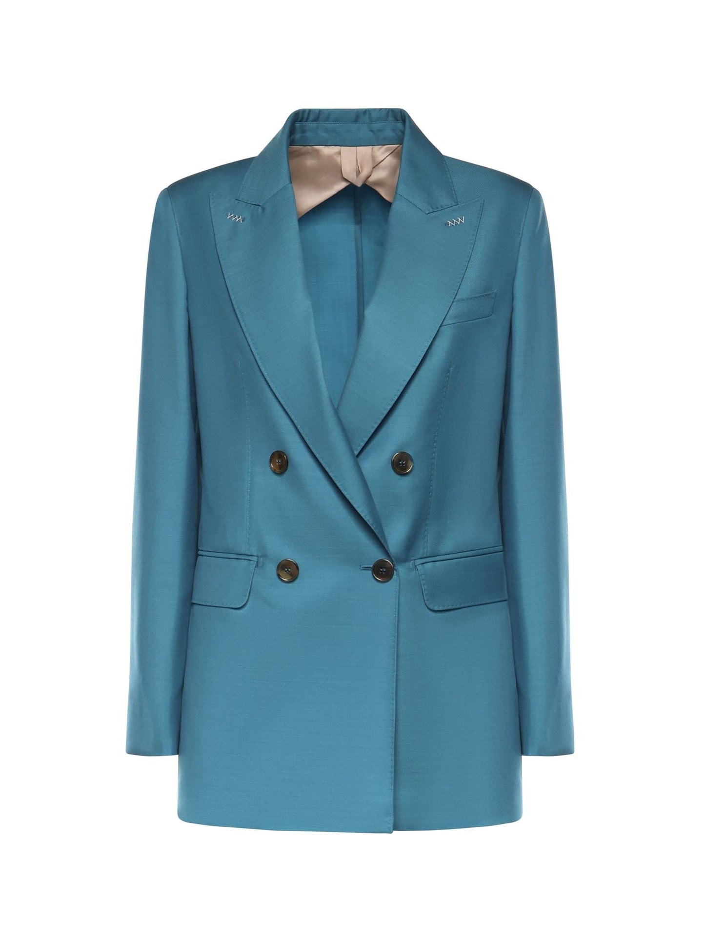 Blazer doppiopetto in lana, mohair e seta