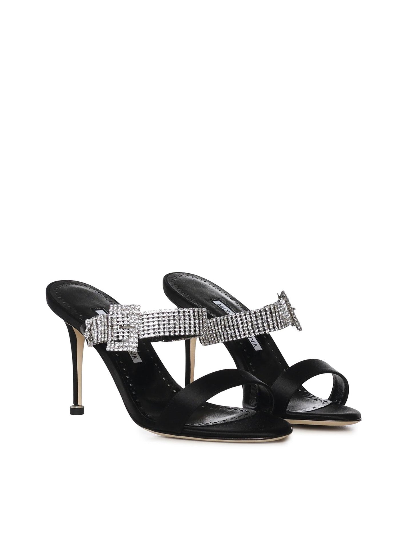 Mules Fibolta in raso con cristalli