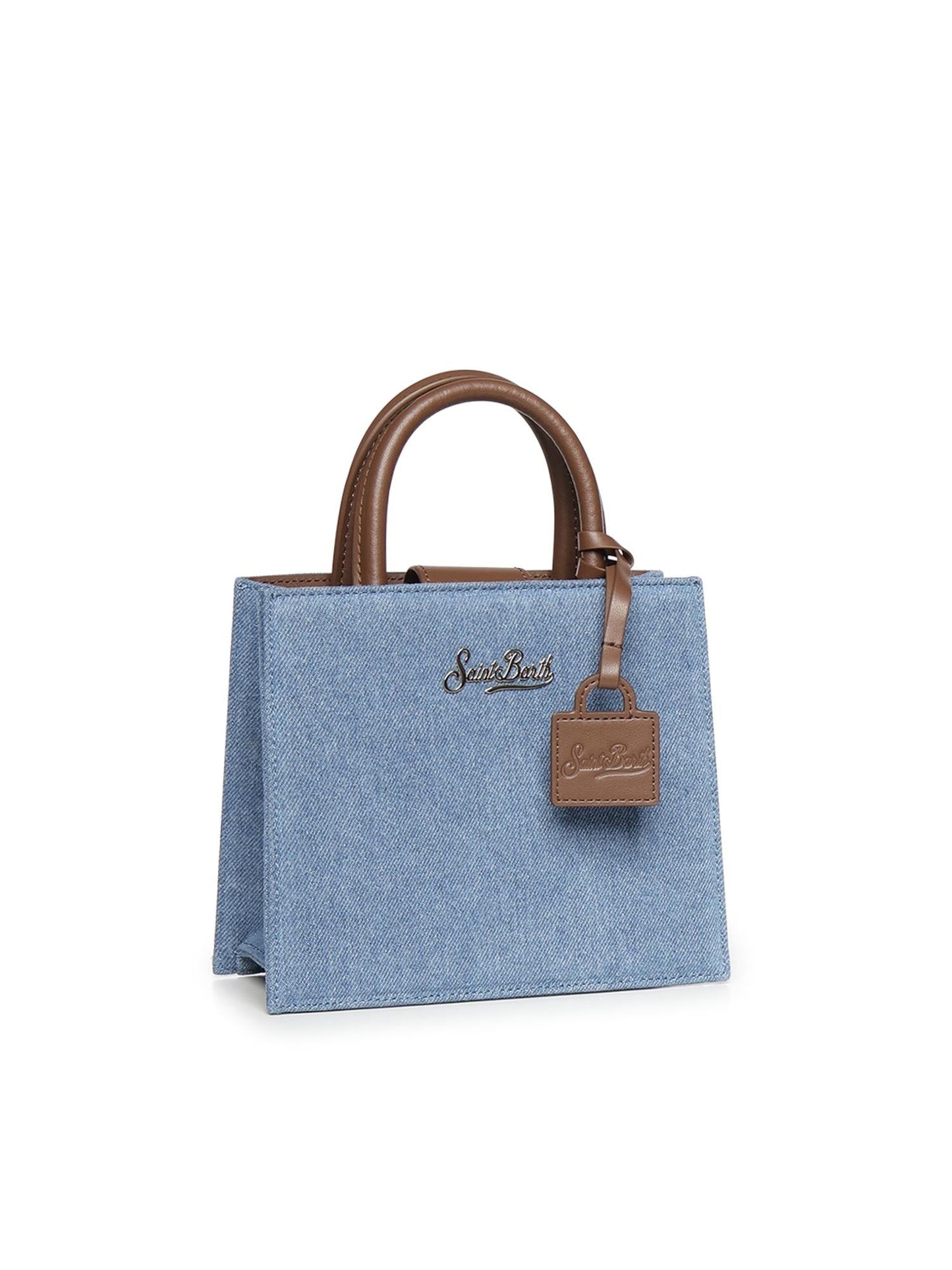 Borsa Shop Mini in denim e pelle