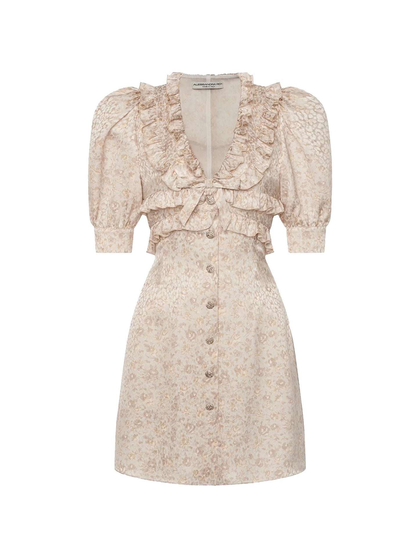 Mini abito in jacquard di seta stampata