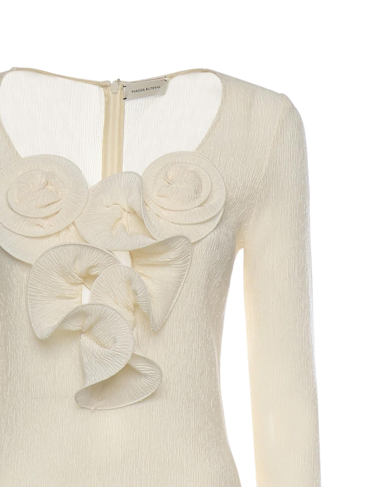 Vestito midi con applicazioni floreali