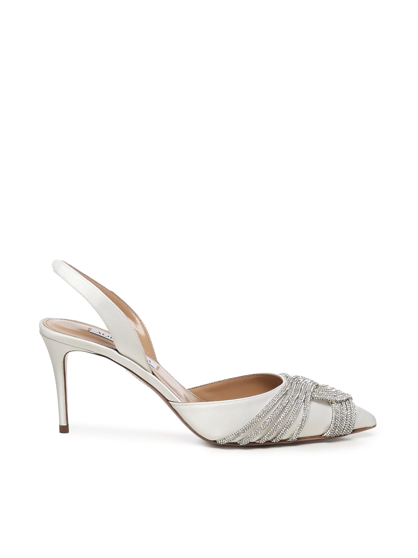 Décolleté Gatsby in raso con cristalli