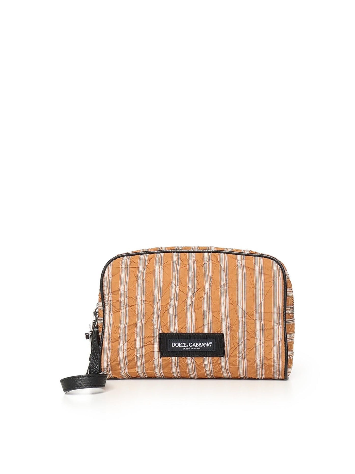 Borsa a mano in tessuto froissé e pelle