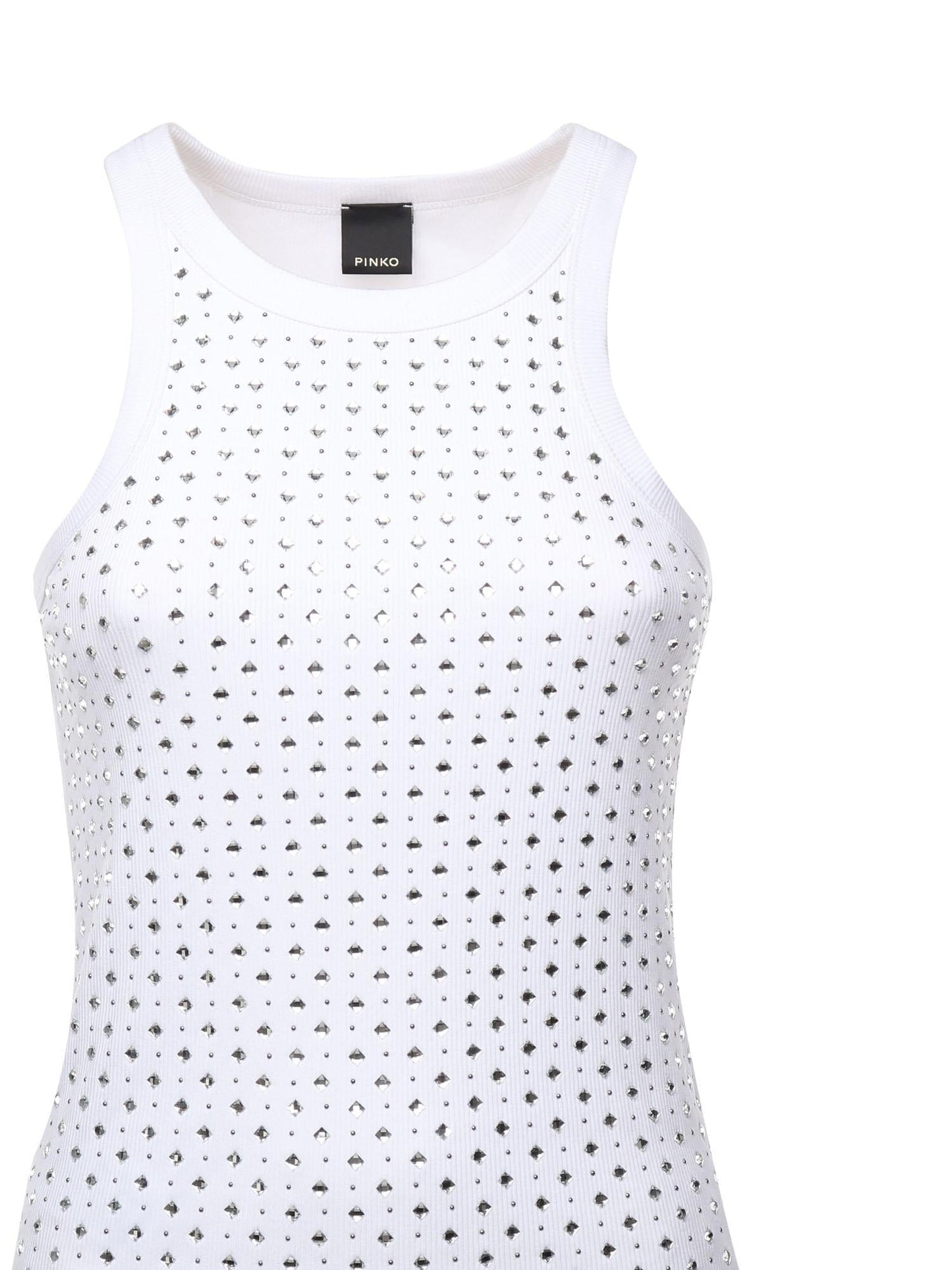 Canotta con strass e borchie